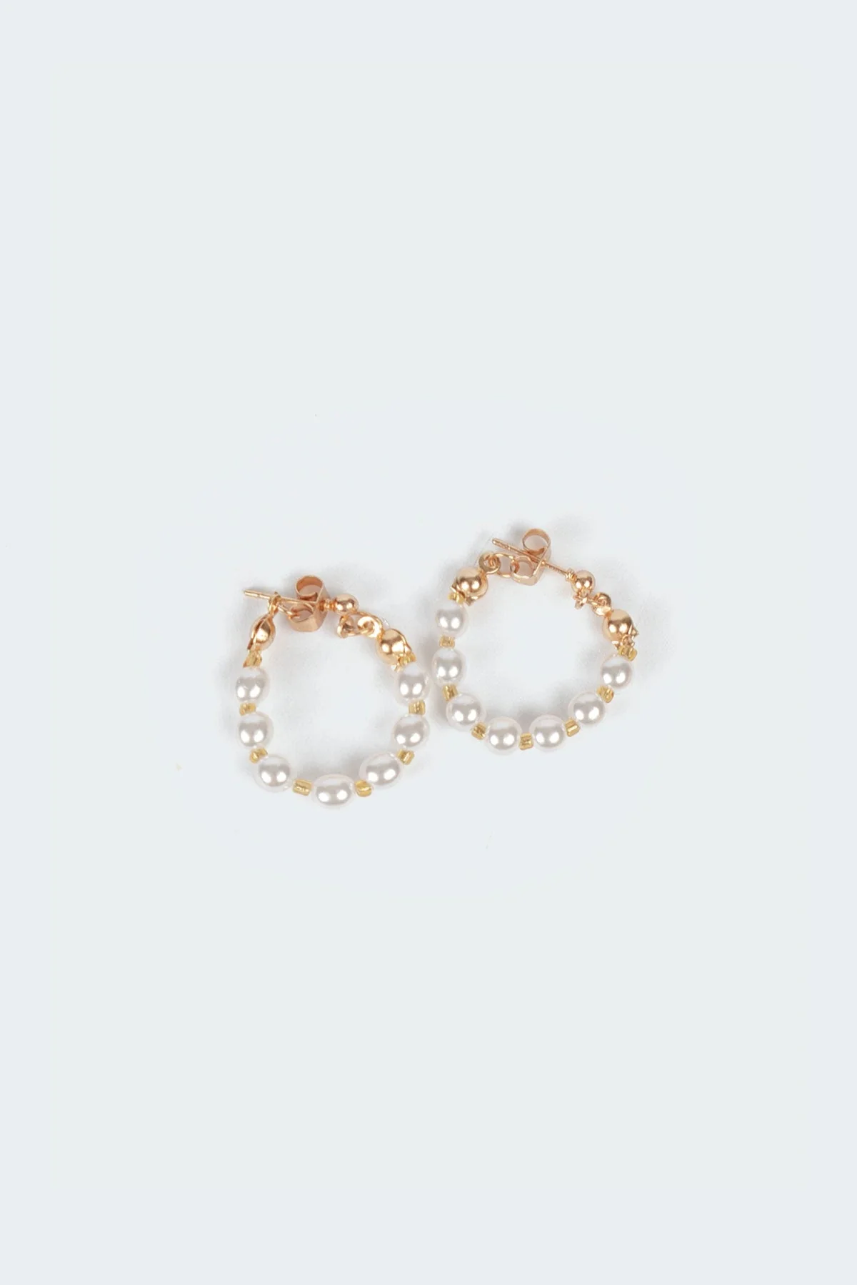 Pearl Hoop Earrings - Image 2