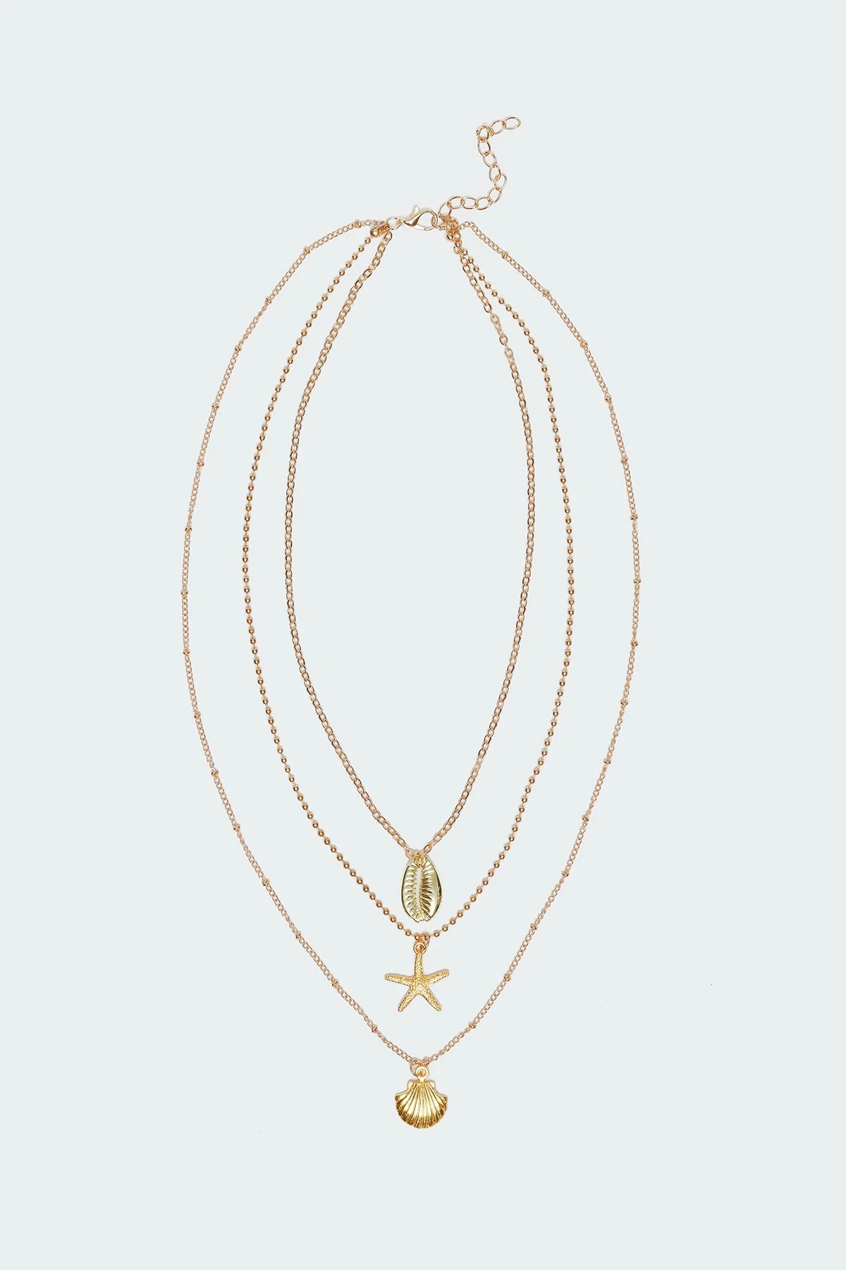 Triple Charm Layered Necklace - Image 2