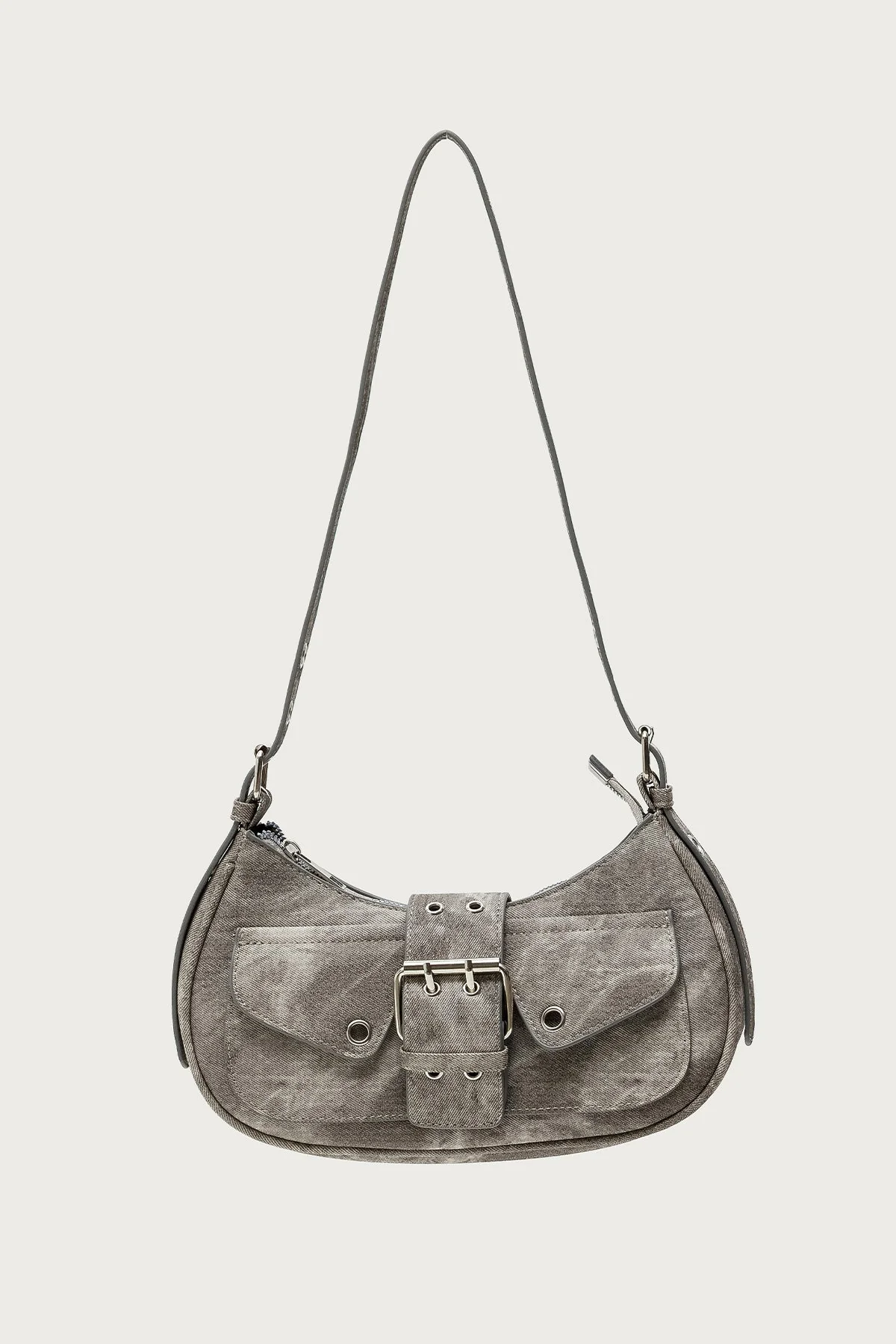 Washed Faux Leather Buckle Bag - Image 2