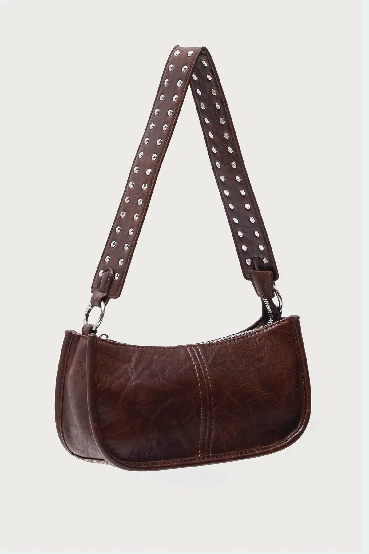 Studded Strap Faux Leather Bag - Image 3