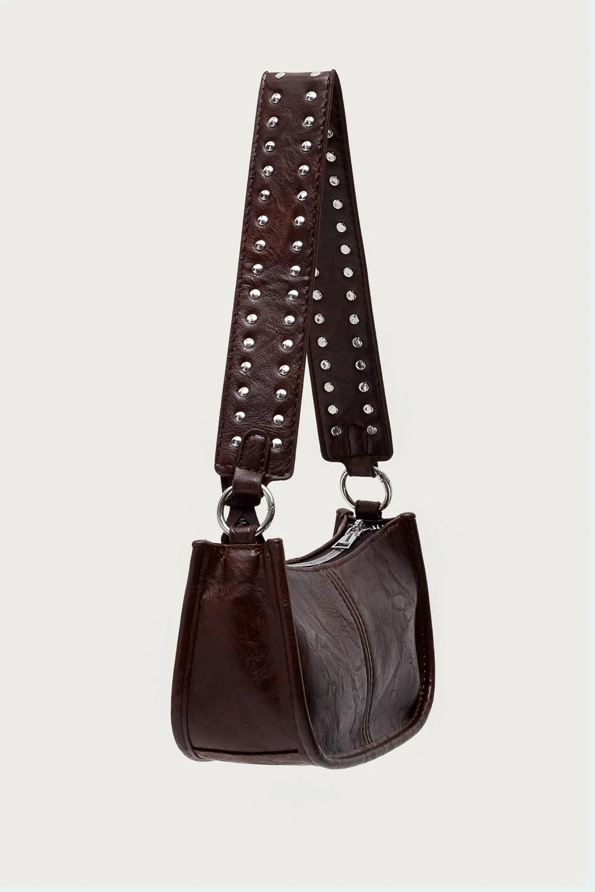 Studded Strap Faux Leather Bag - Image 4
