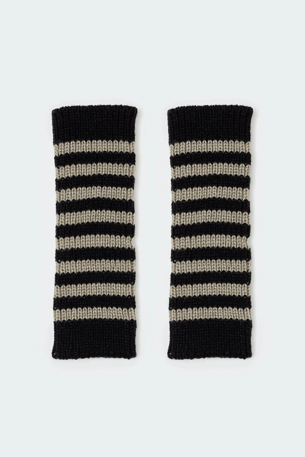Striped Knit Fingerless Gloves - Image 2
