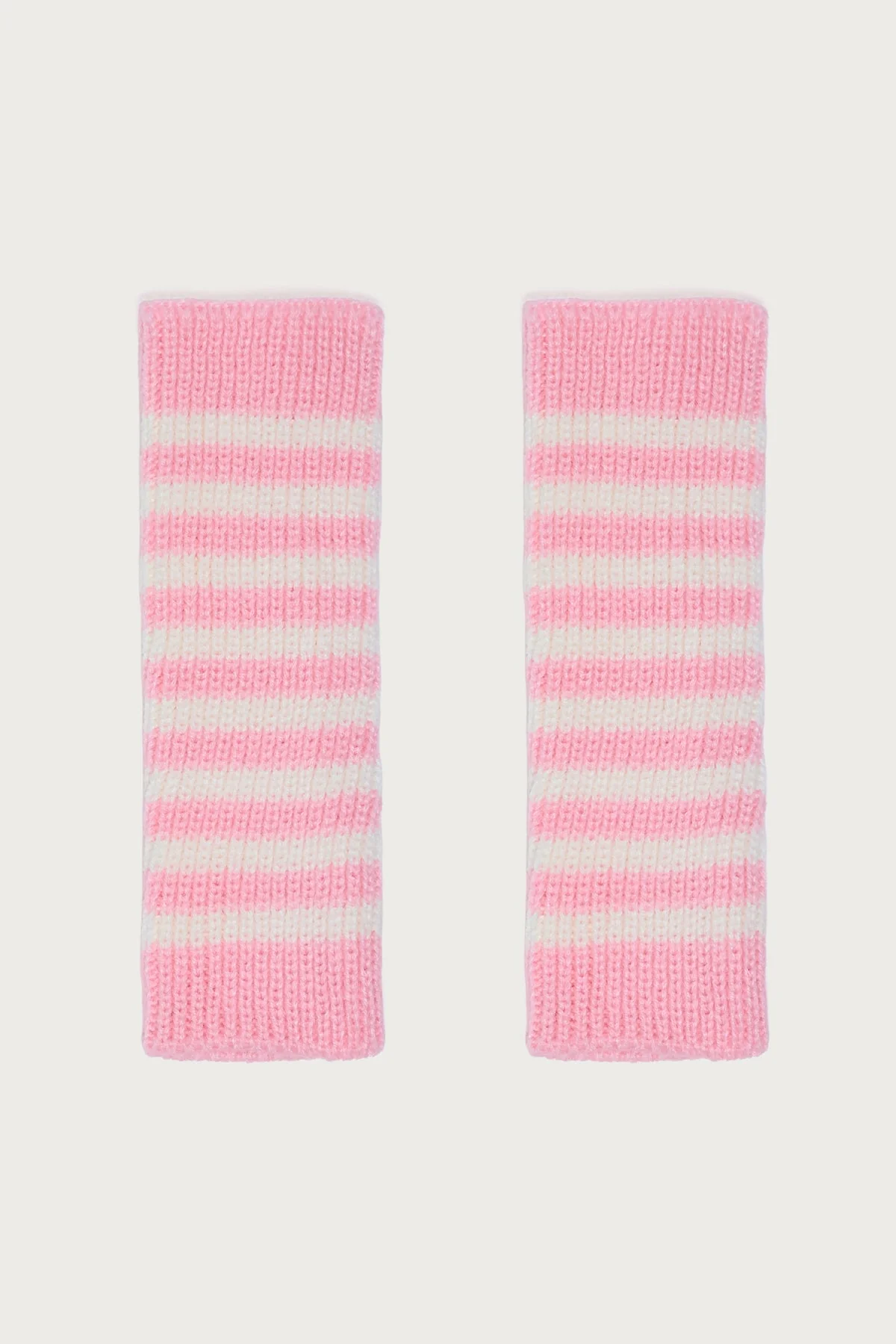 Striped Knit Fingerless Gloves - Image 2
