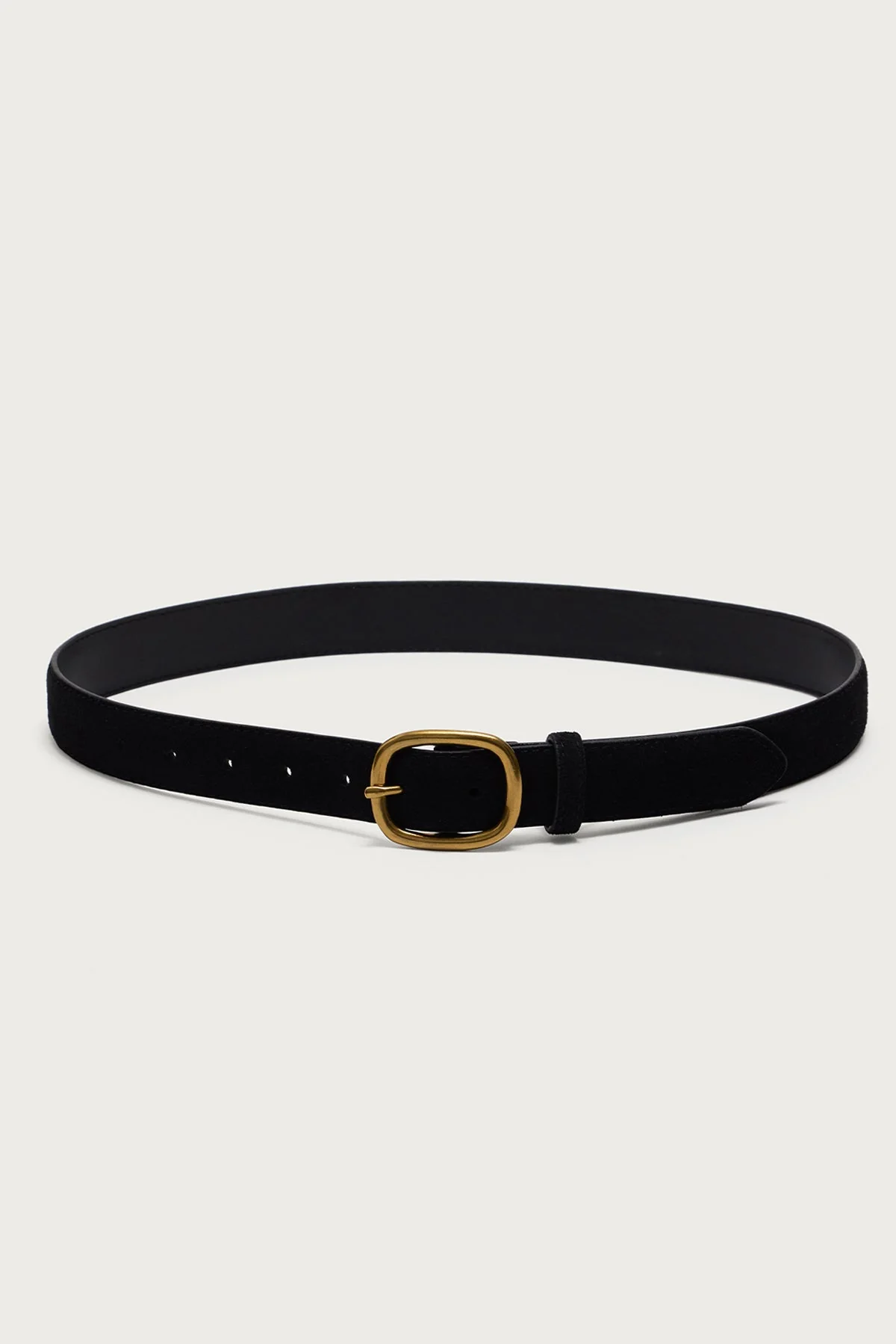 Oval Buckle Faux Suede Belt - Image 2