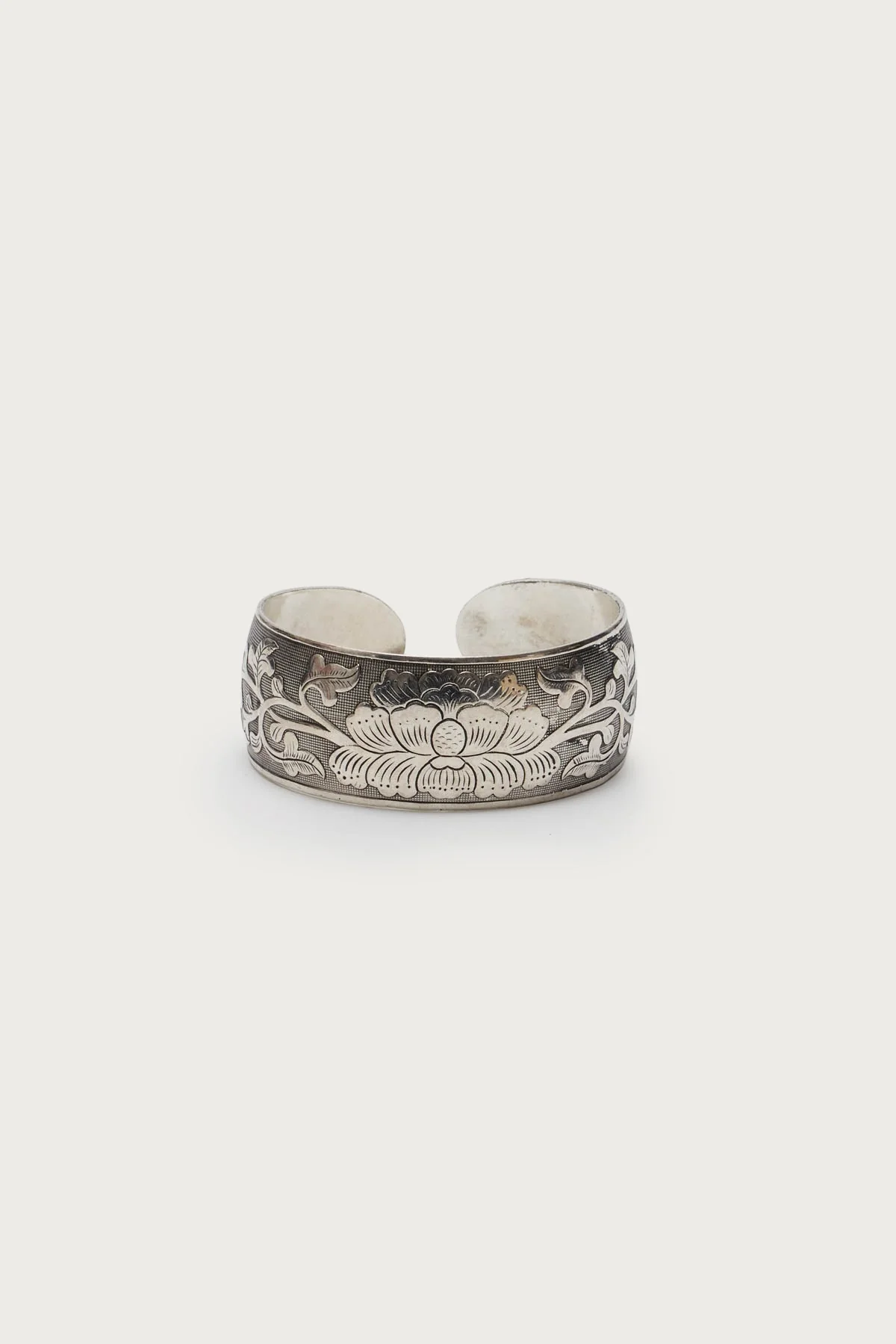 Engraved Floral Bangle Bracelet - Image 2