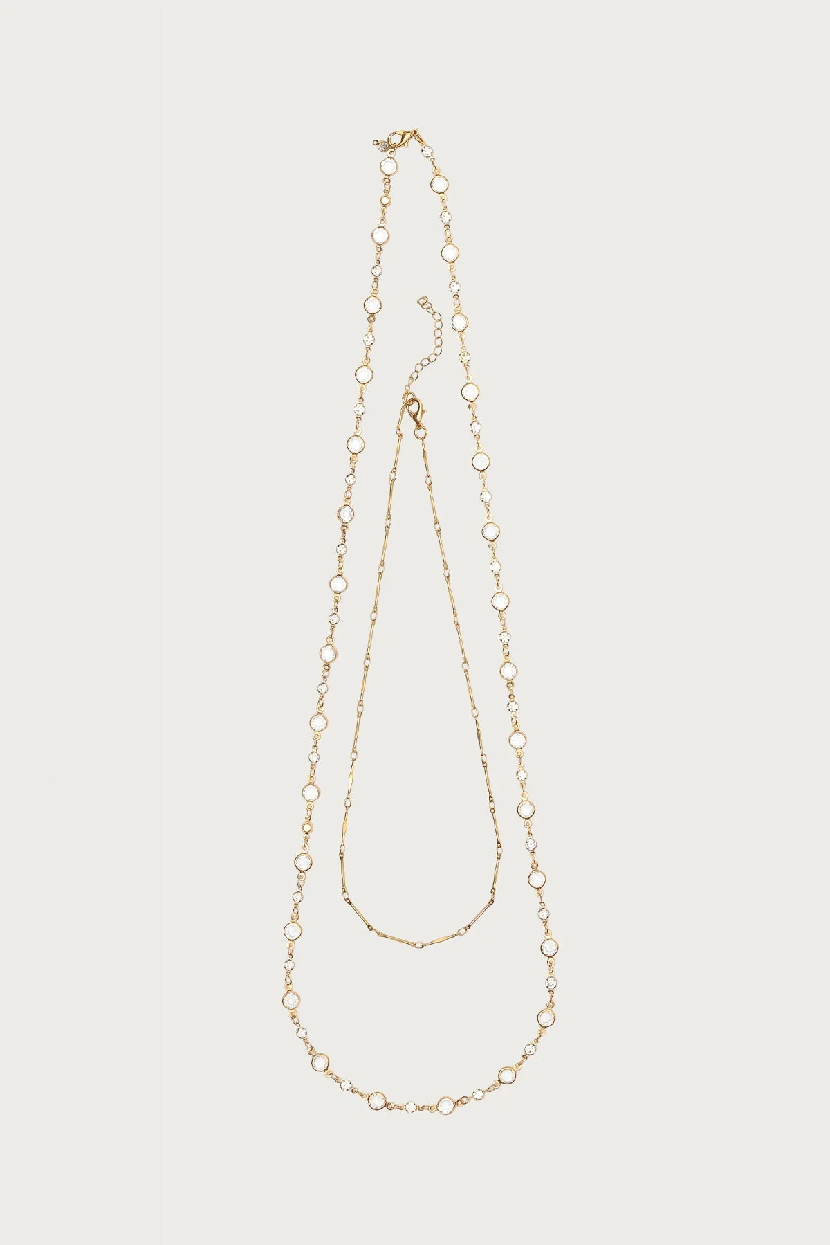 Faux Crystal Cascading Necklace Set - Image 2