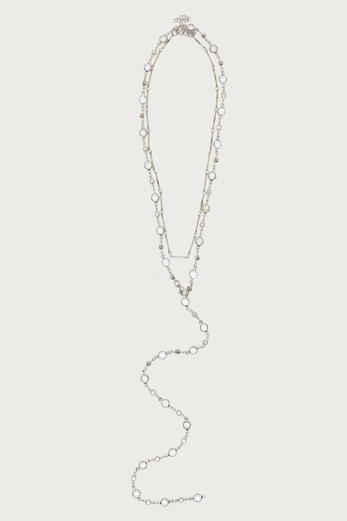 Faux Crystal Cascading Necklace Set - Image 2