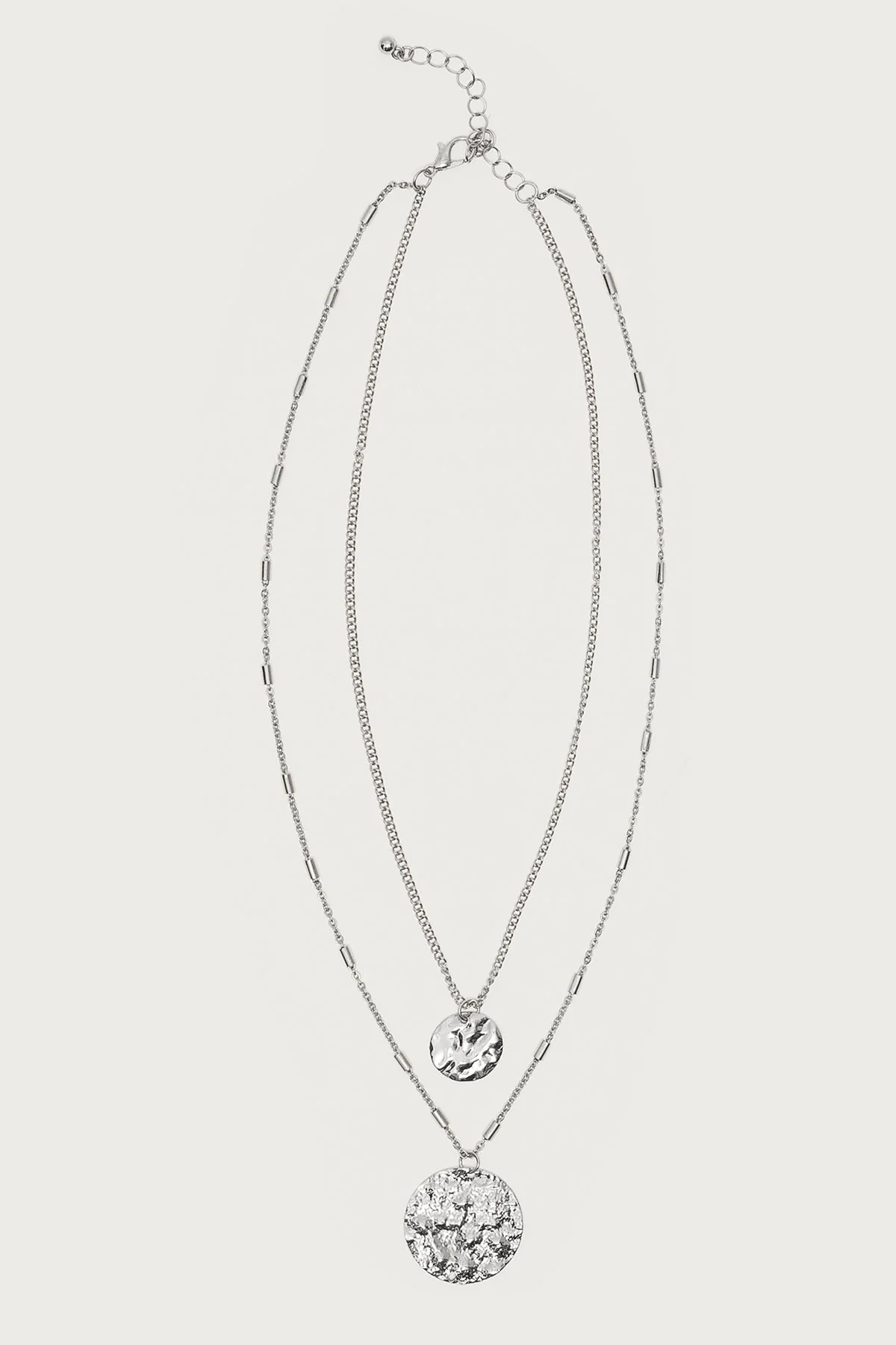 Textured Duo Layered Necklace - Image 2