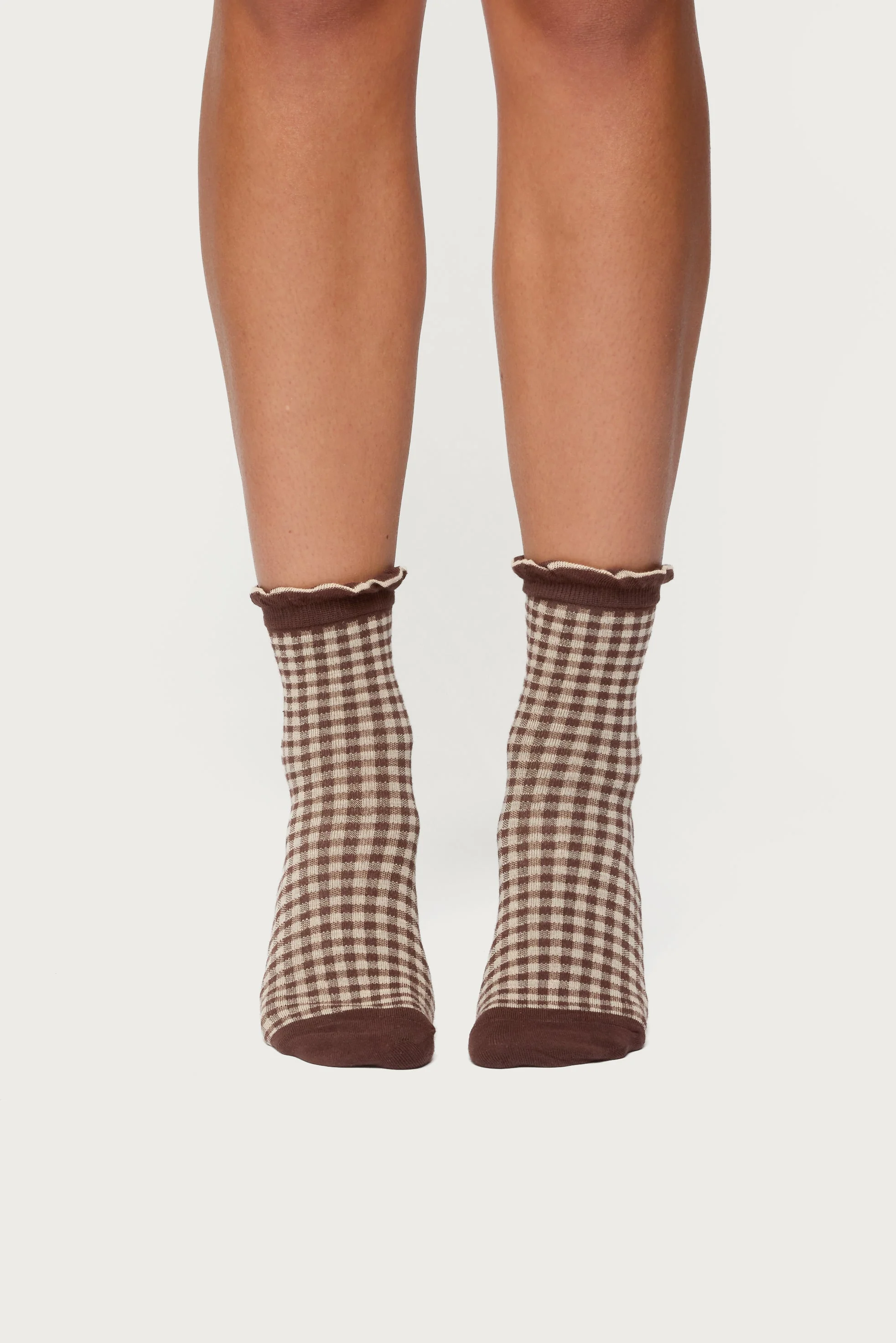 Frilled Gingham Socks - Image 2