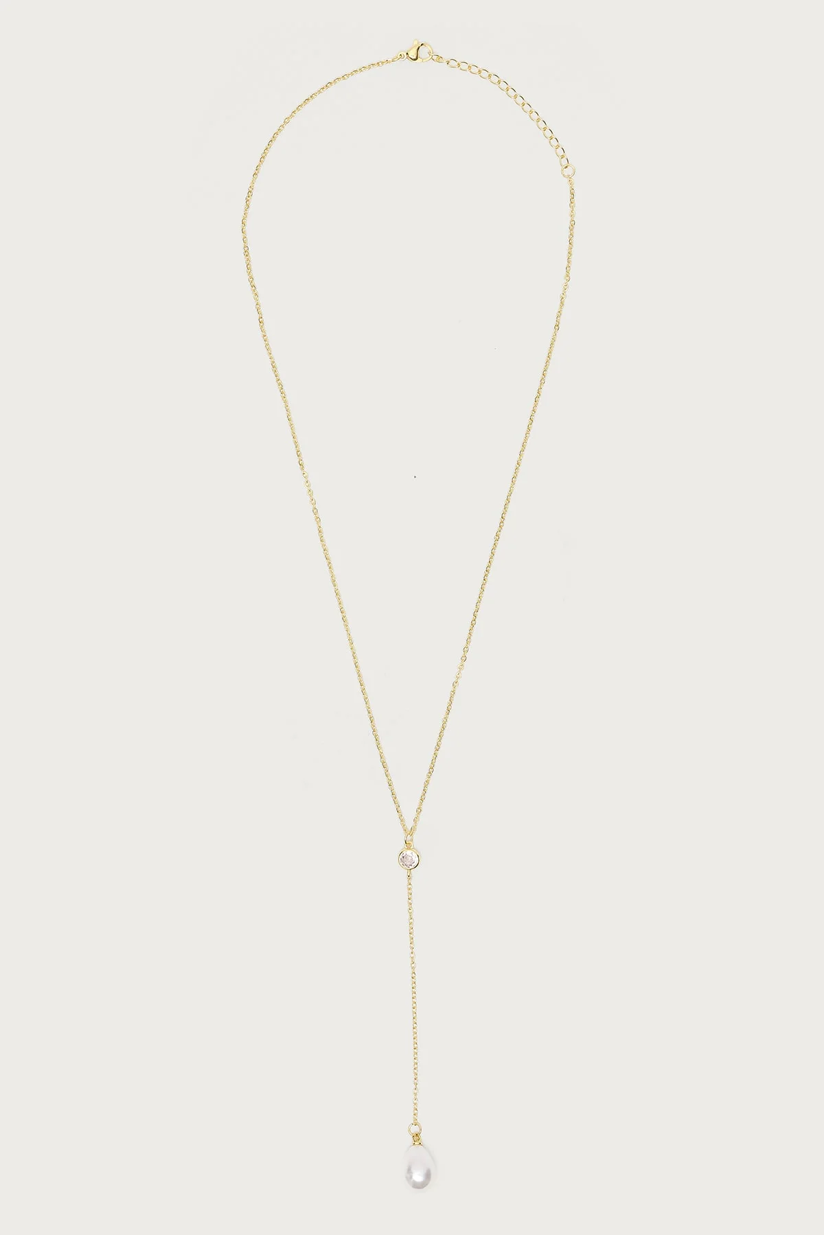 Cascading Pearly Rhinestone Necklace - Image 2