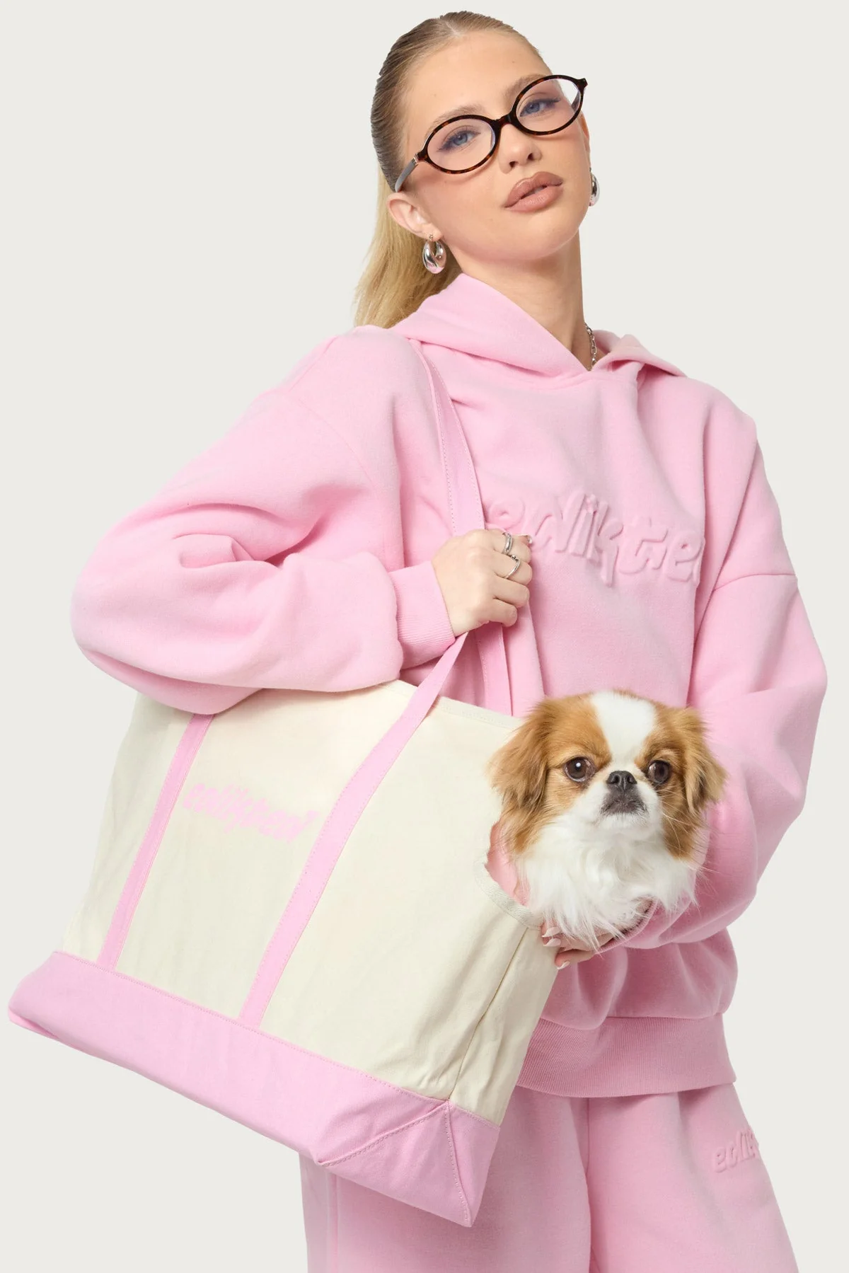 Contrast Pet Carrier Tote Bag