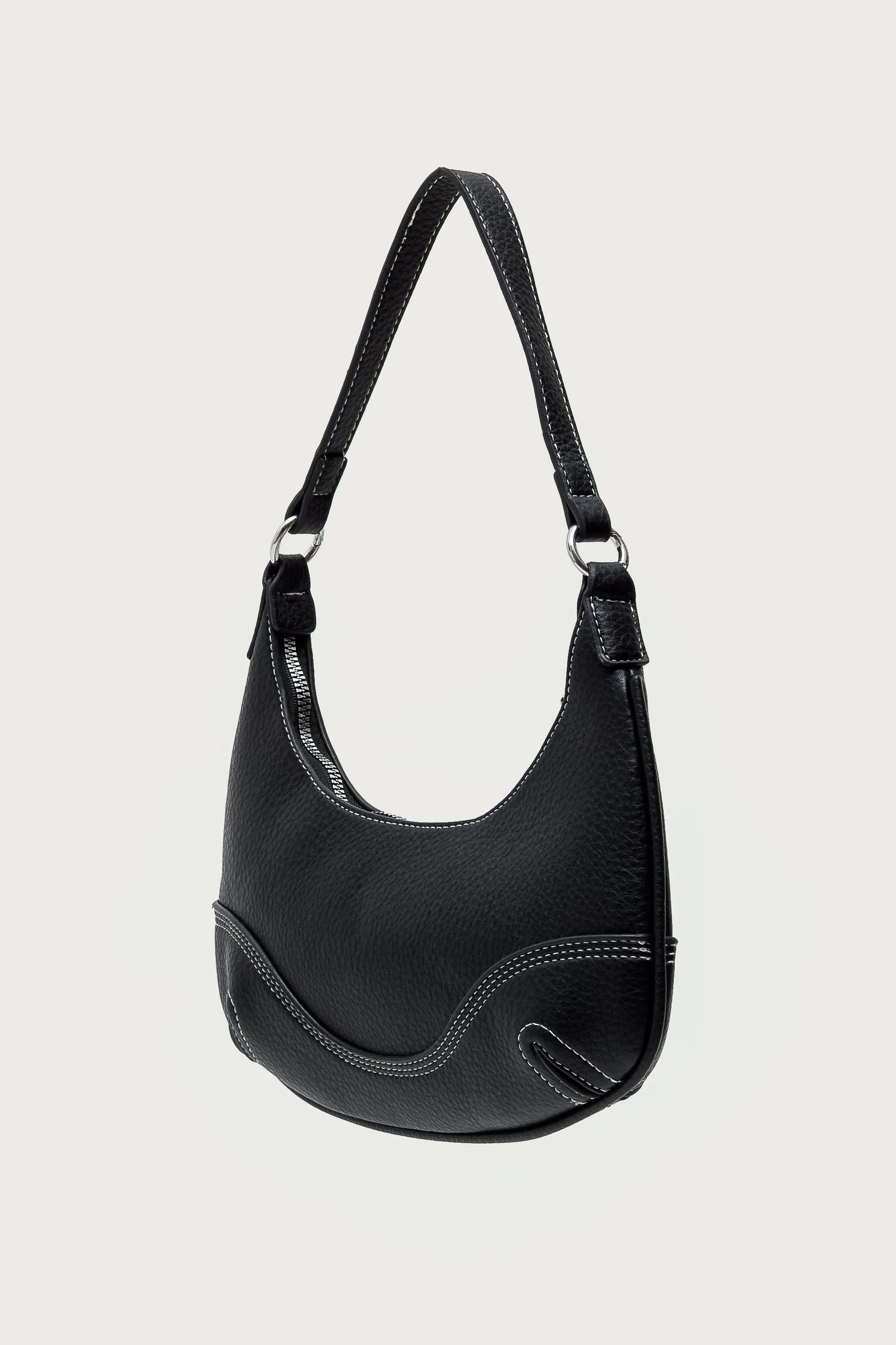 Contrast Stitch Faux Leather Bag - Image 2