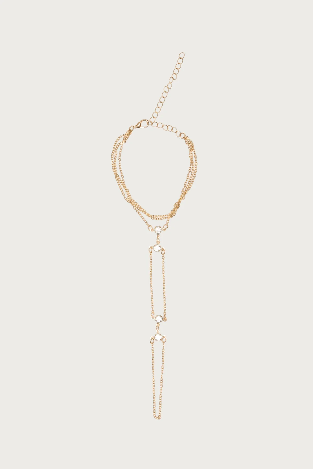Rhinestone Layered Hand Chain - Image 2