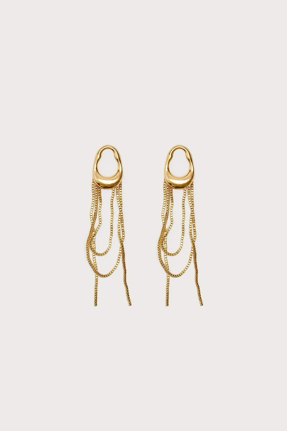 Abstract Dangling Chain Stud Earrings - Image 2