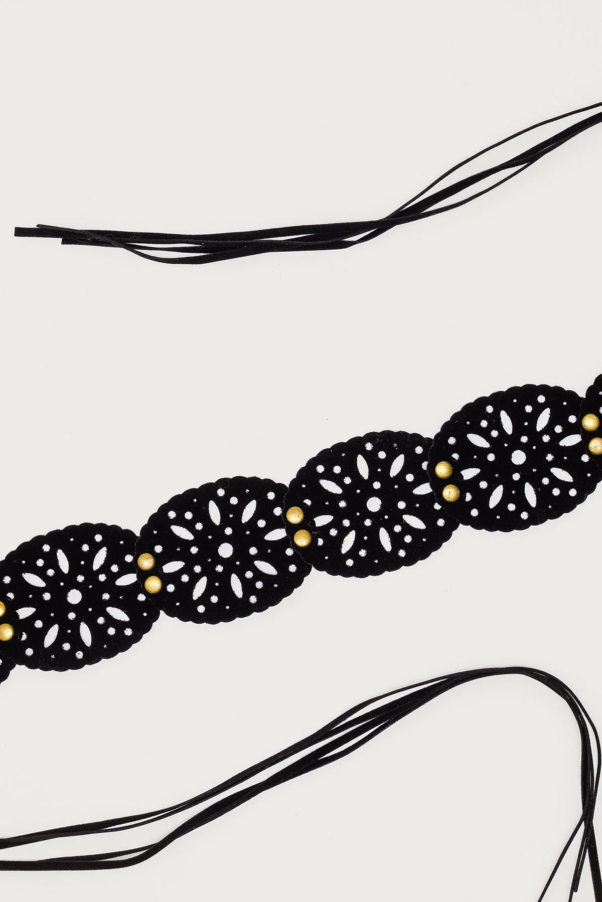 Studded Faux Suede Tie Belt - Image 2