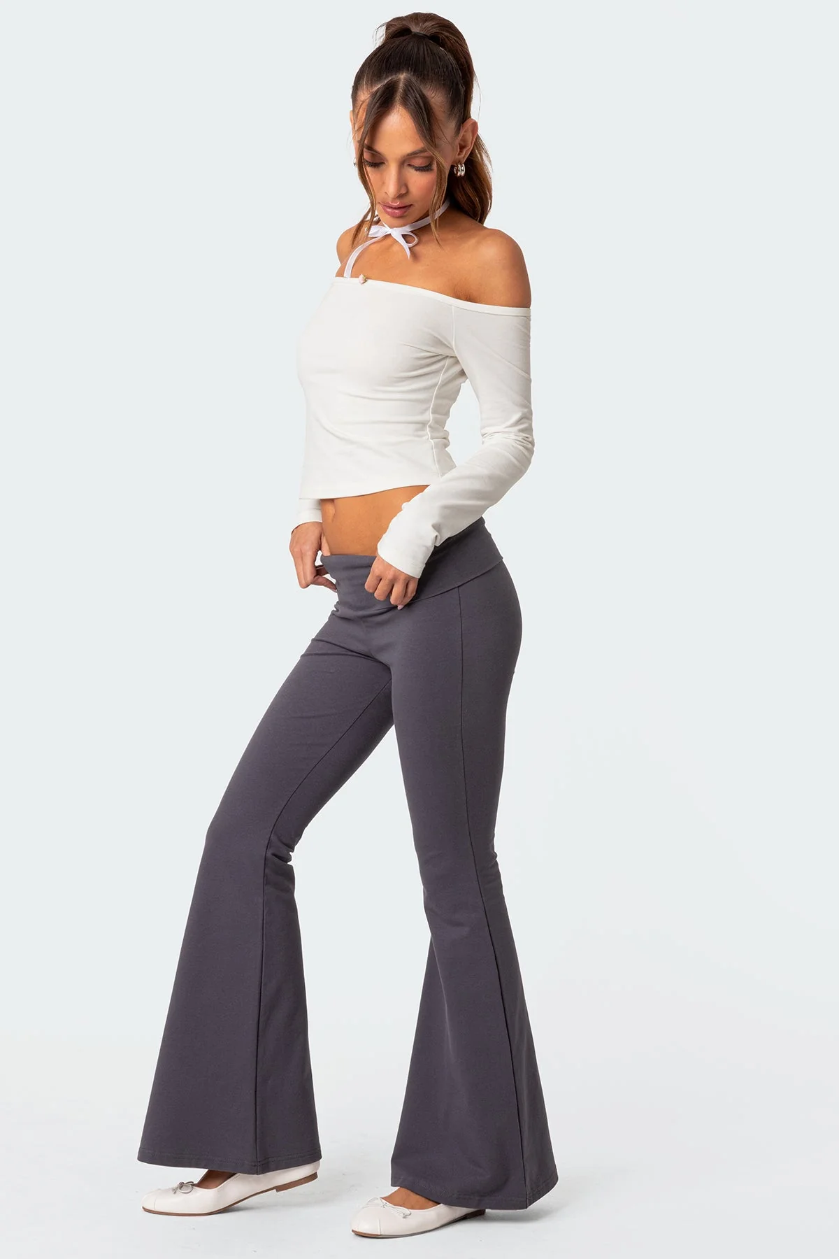 Naomi Foldover Flared Leggings - Image 5