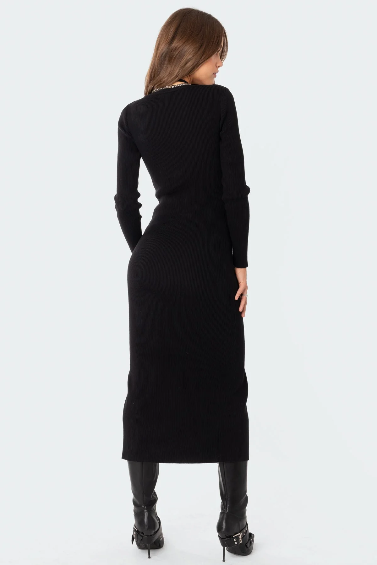 Jazlyn Knitted Button Up Maxi Dress - Image 4