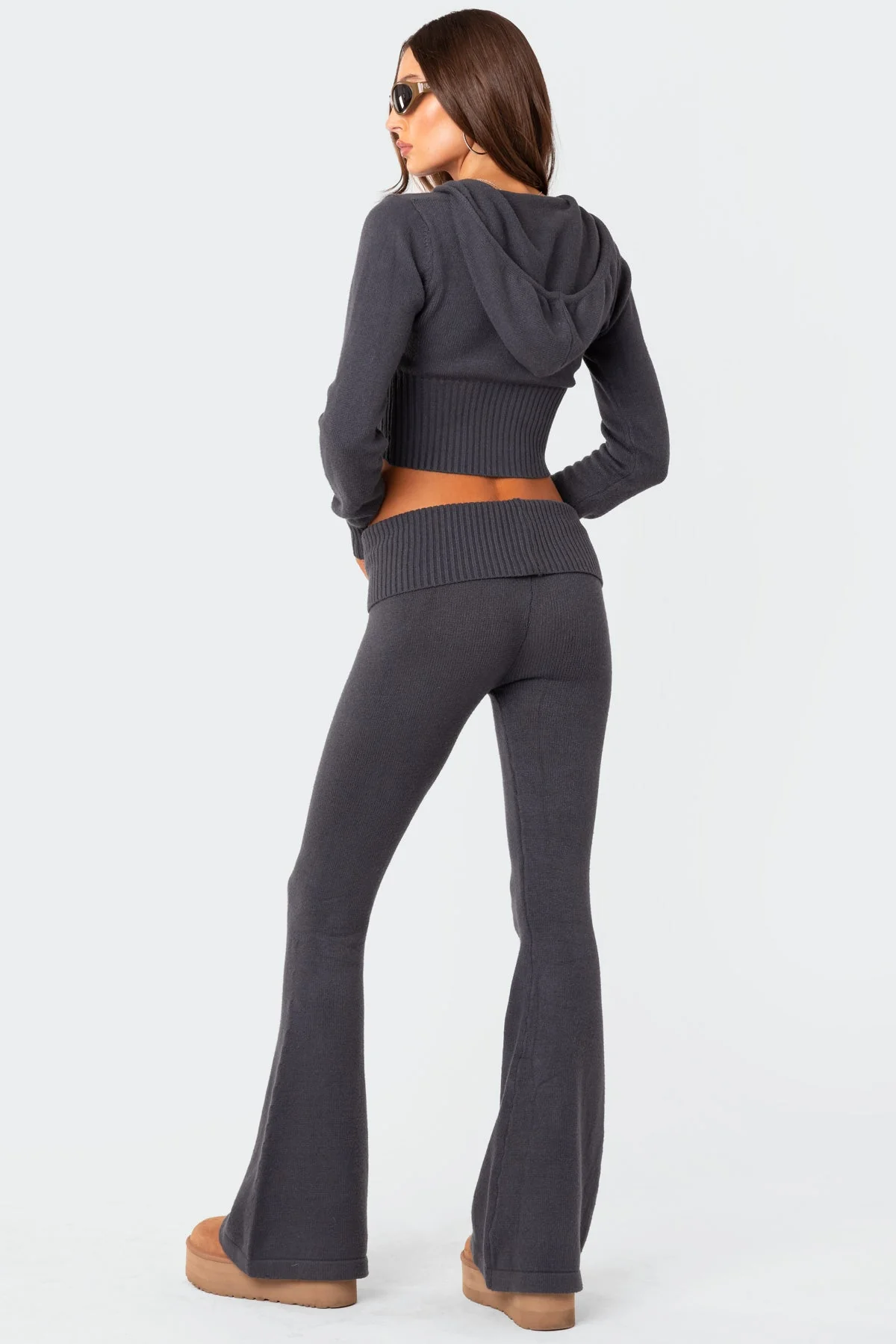 Desiree Knitted Low Rise Fold Over Trousers - Image 5
