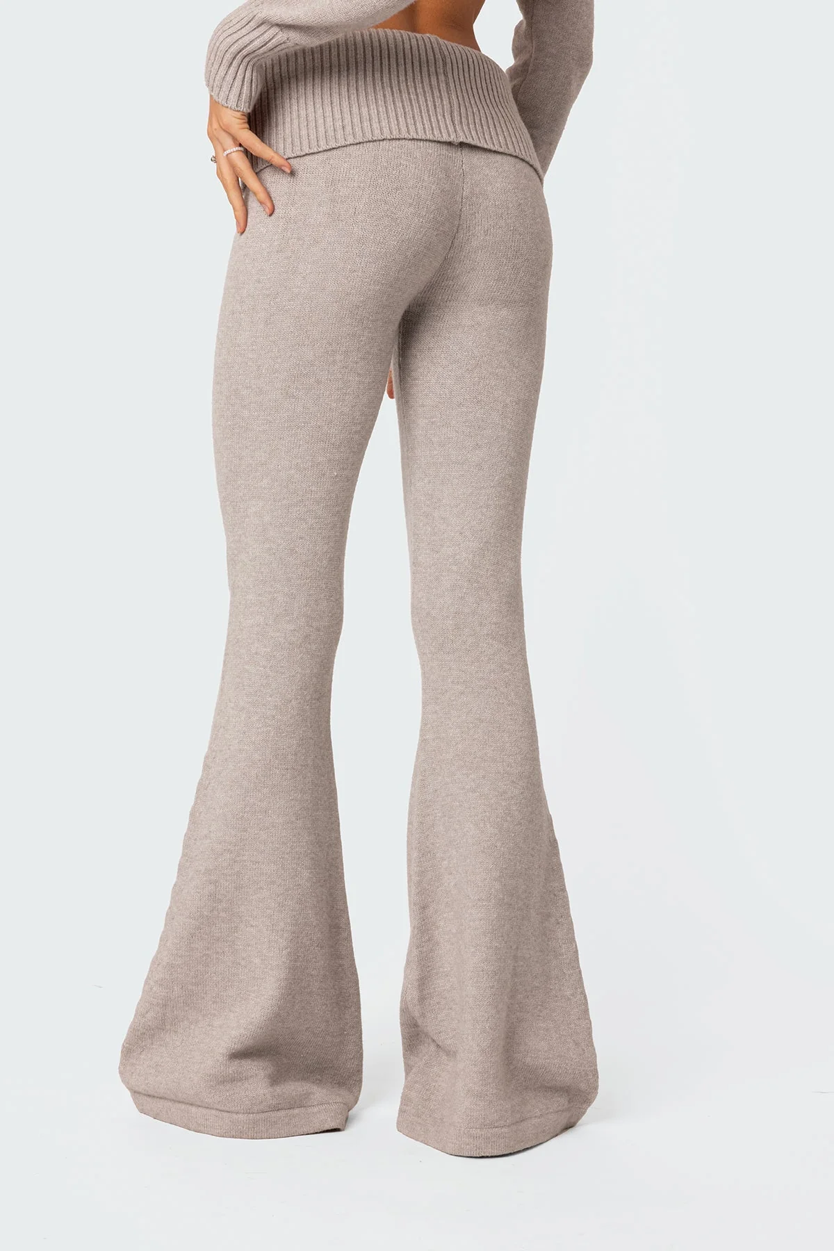 Desiree Knitted Low Rise Fold Over Trousers - Image 4