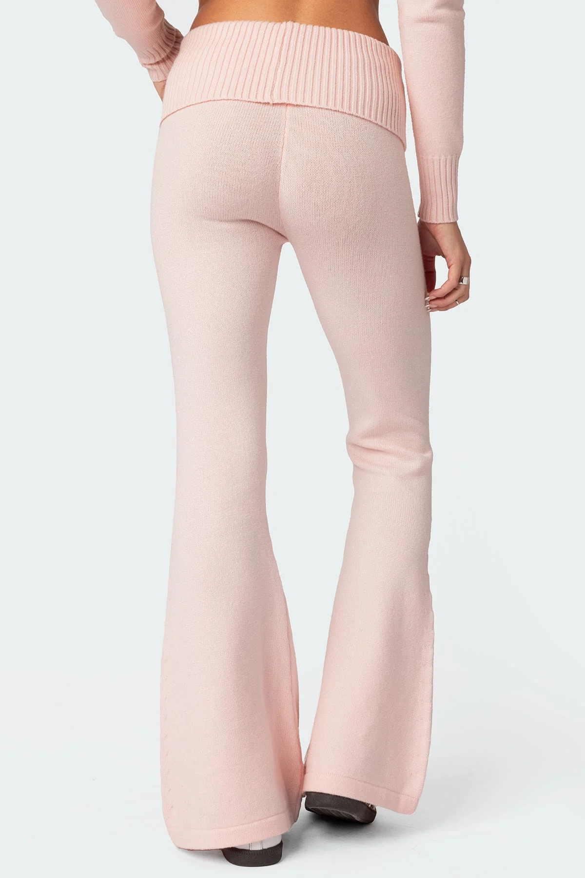 Desiree Knitted Low Rise Fold Over Trousers - Image 4