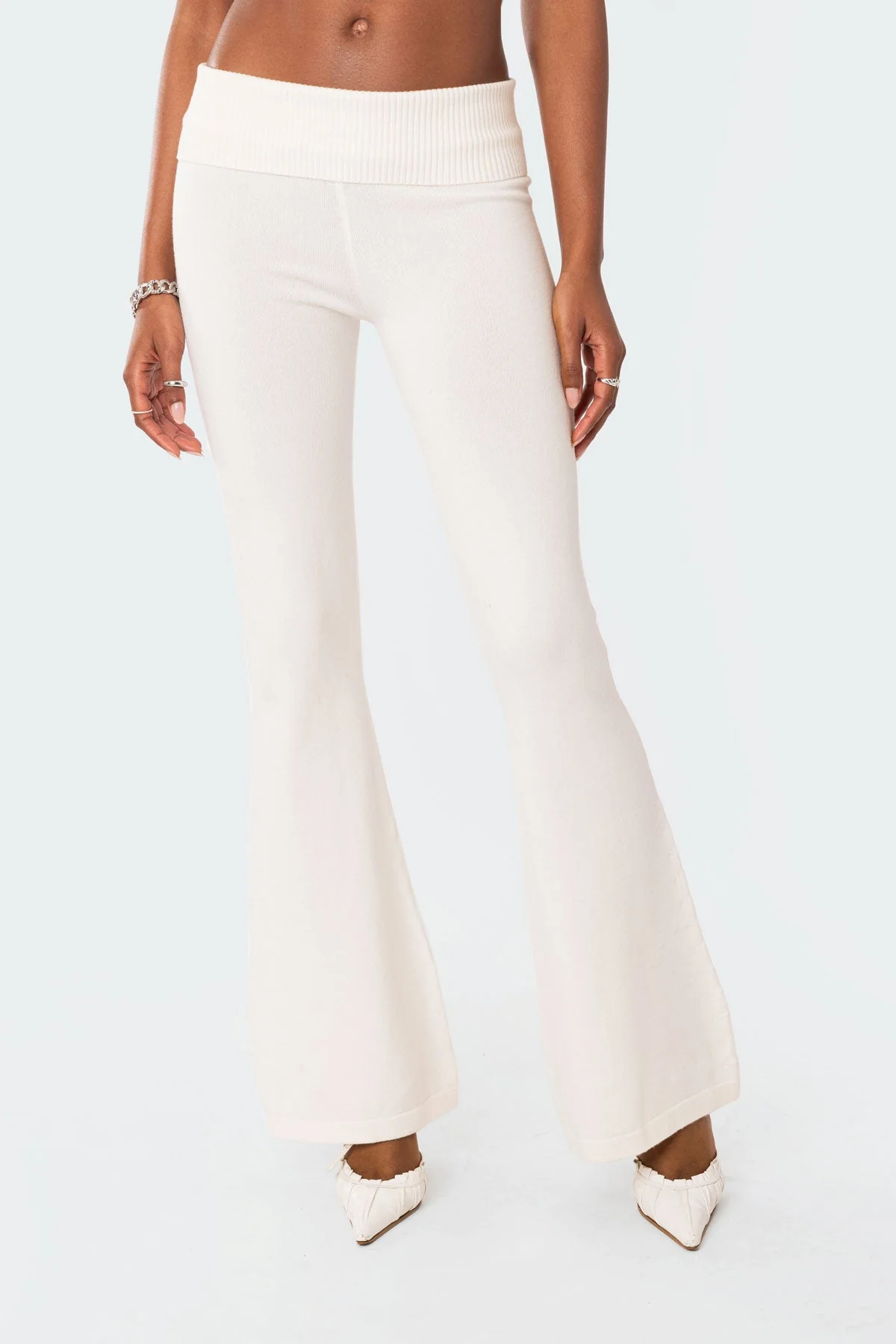 Desiree Knitted Low Rise Fold Over Trousers - Image 2