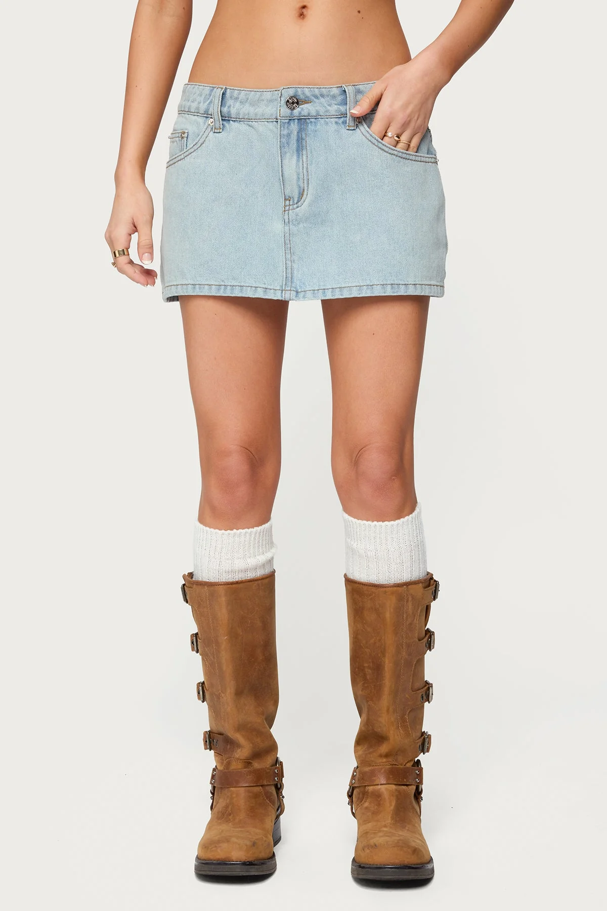 Petite Chiara Denim Micro Skirt - Image 2