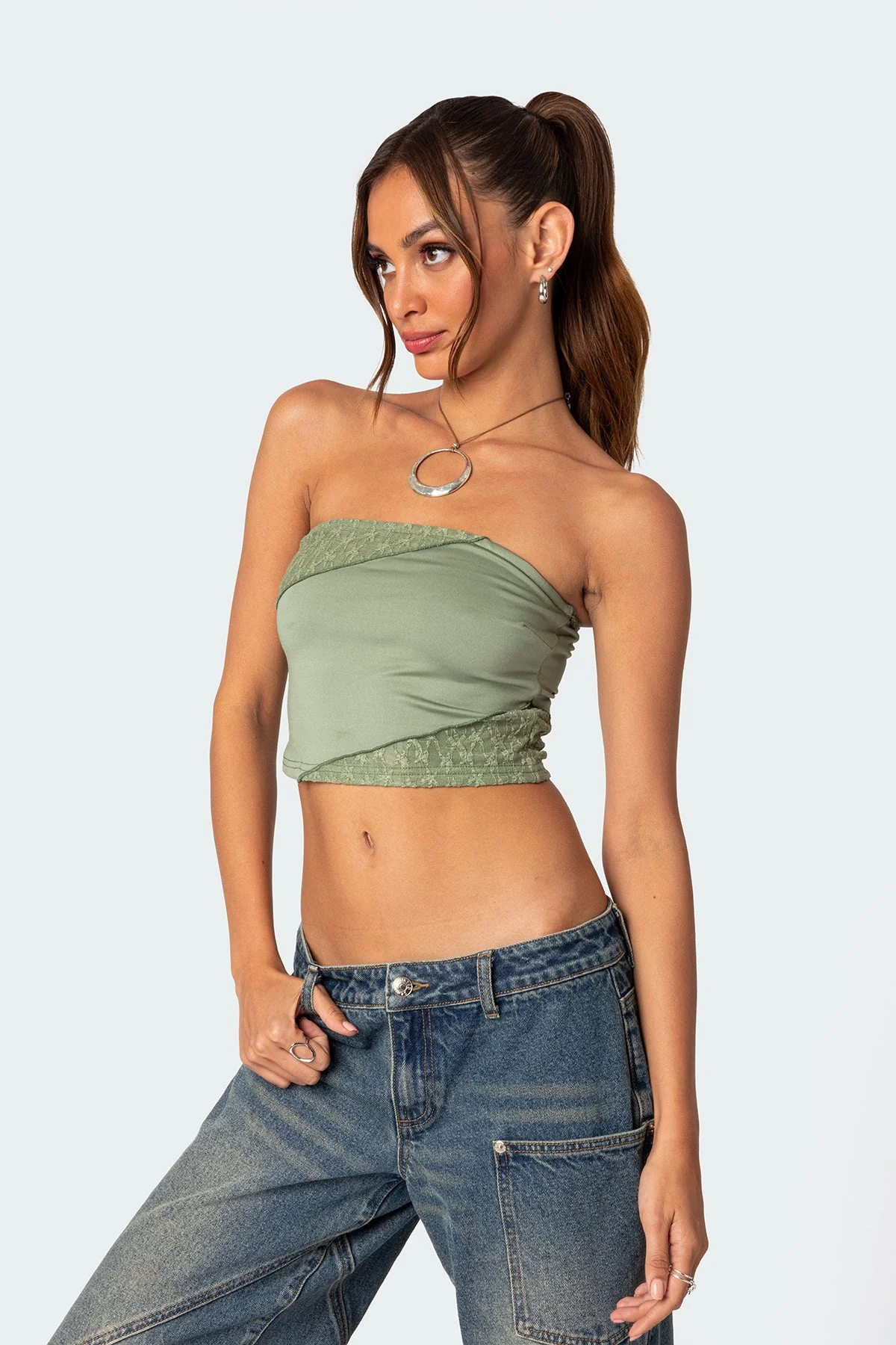 Lace Patchwork Tube Top - Image 4