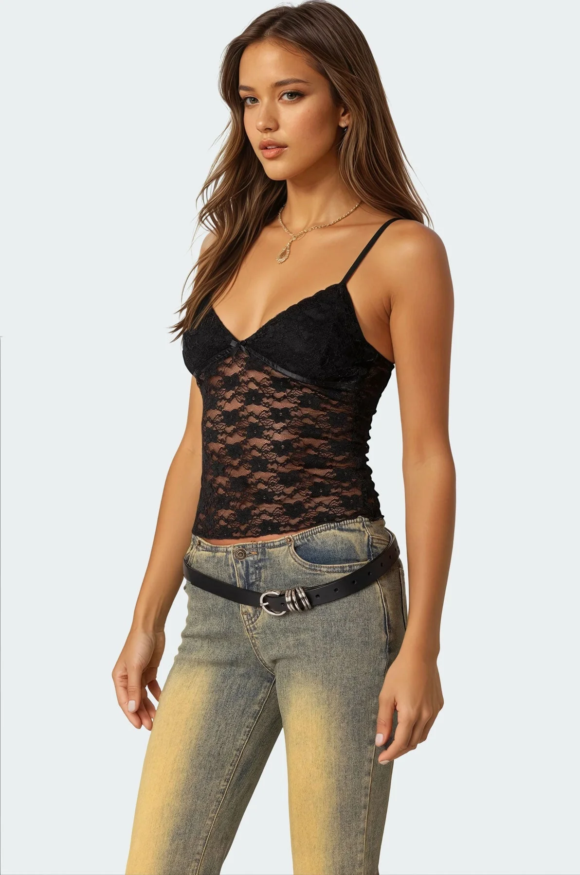 Eira Sheer Lace Tank Top - Image 3