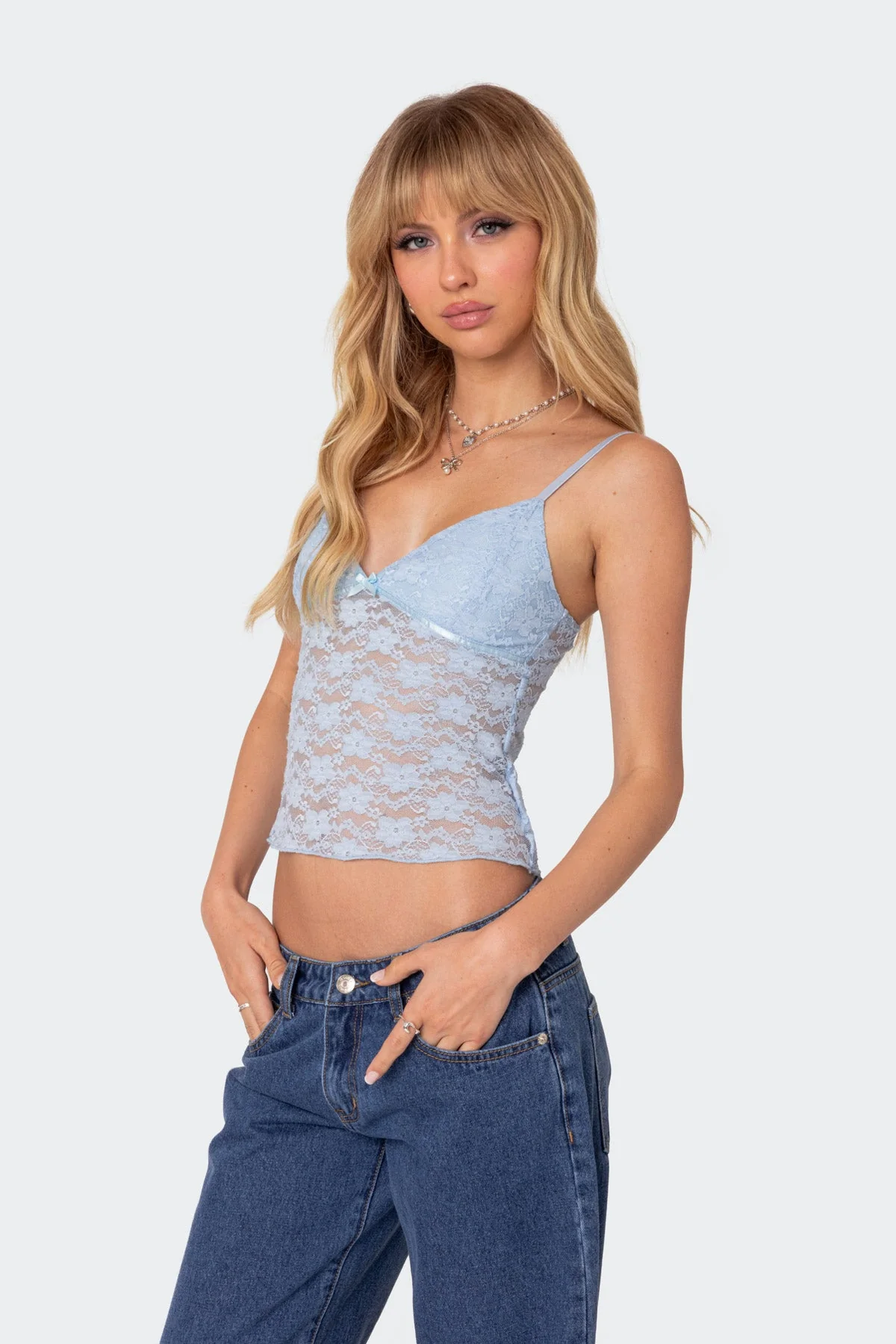 Eira Sheer Lace Tank Top - Image 3