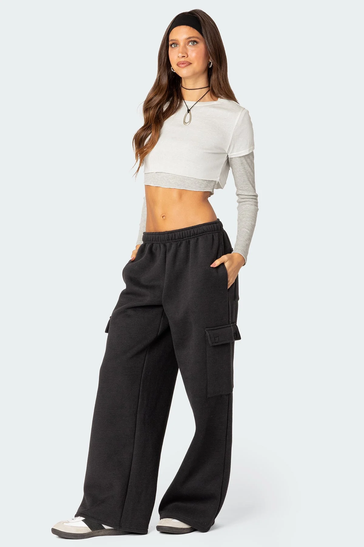 Wide Leg Cargo Joggers - Image 4