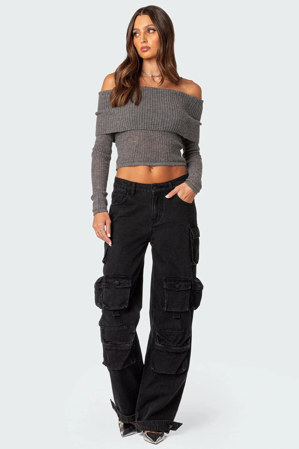 Lili Fold Over Knit Top - Image 2
