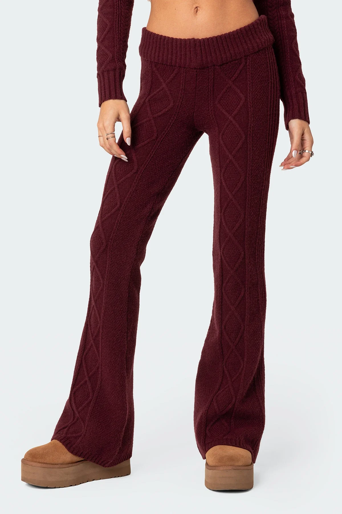 Ray Cable Knit Flared Trousers - Image 5