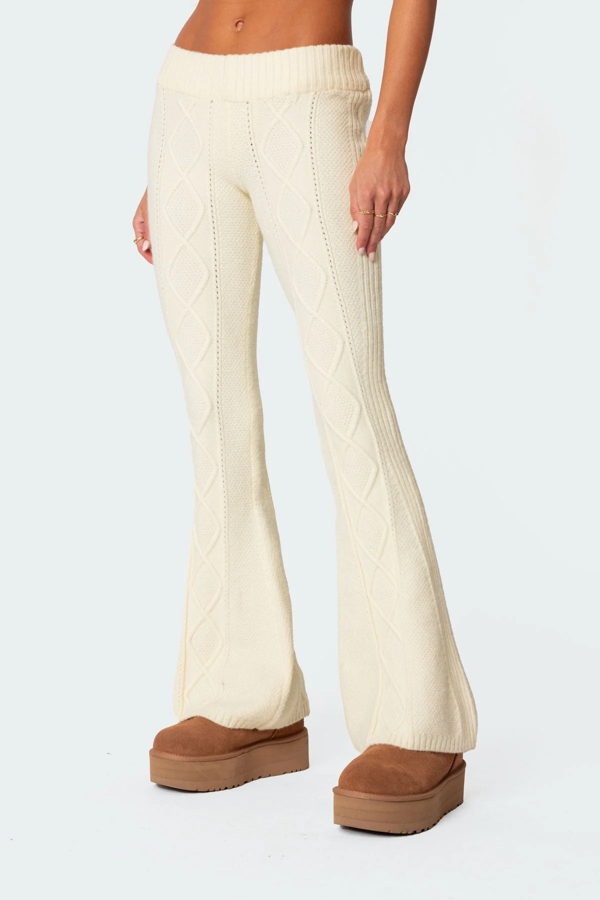 Ray Cable Knit Flared Trousers - Image 4