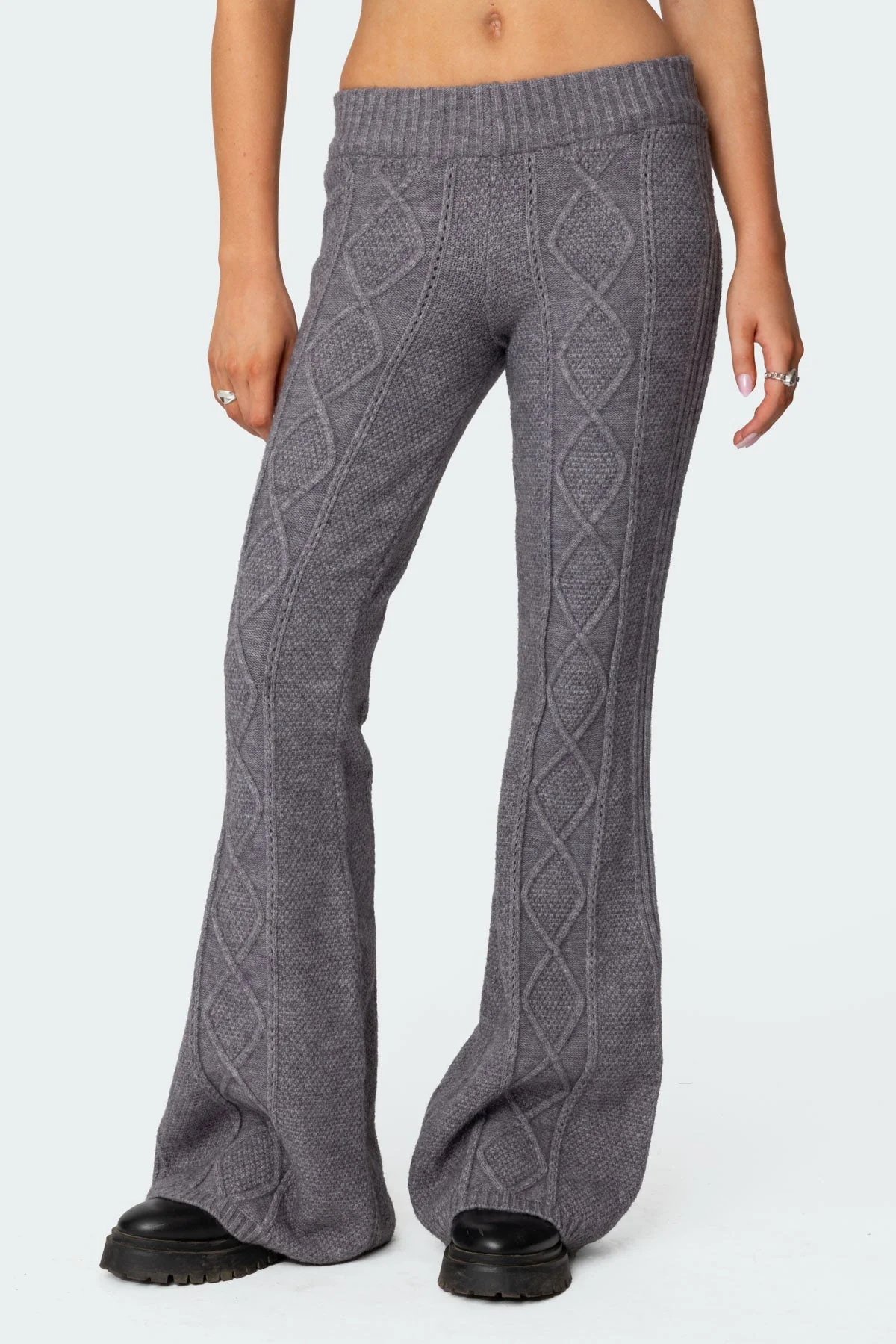 Ray Cable Knit Flared Trousers - Image 2