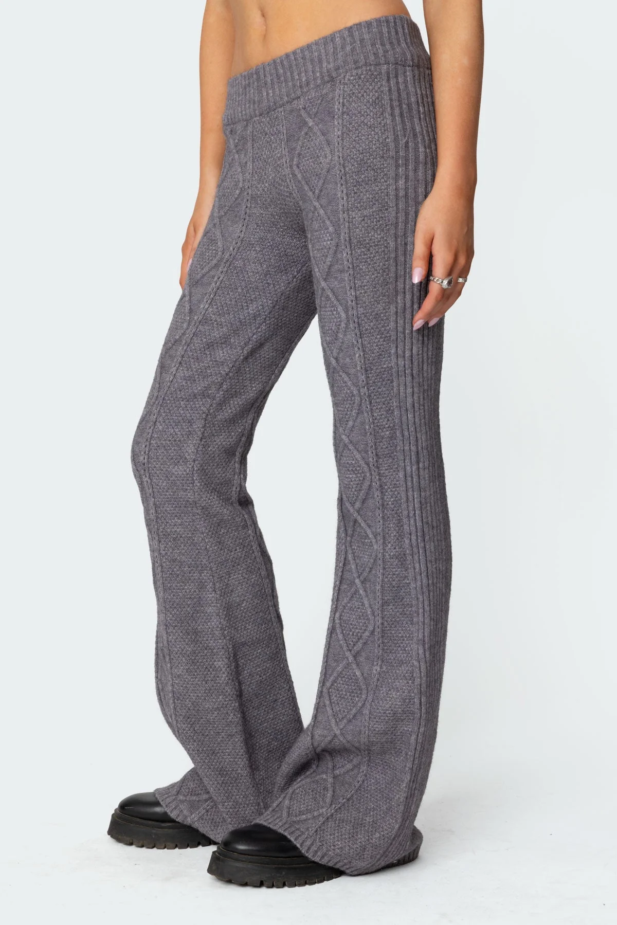 Ray Cable Knit Flared Trousers - Image 3