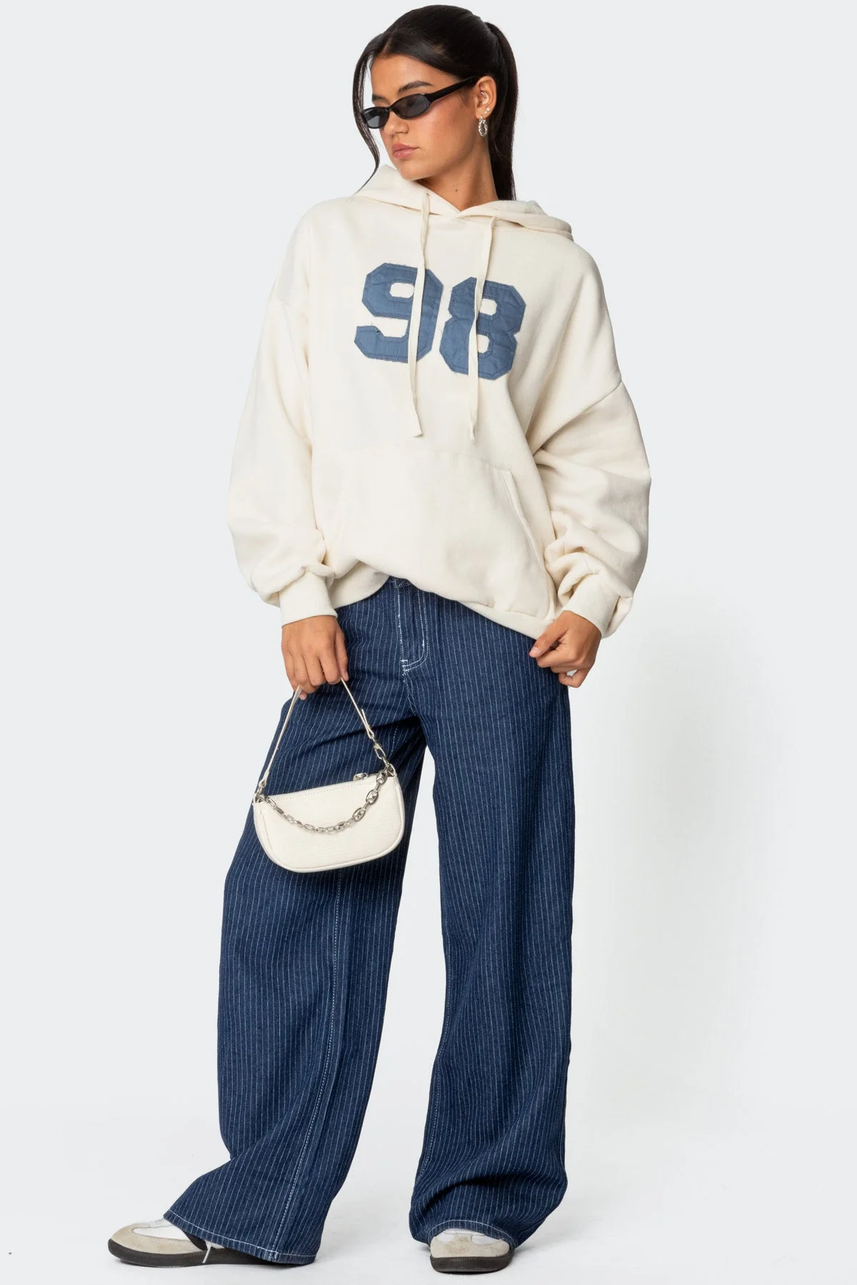 Pinstripe Low Rise Baggy Jeans - Image 5