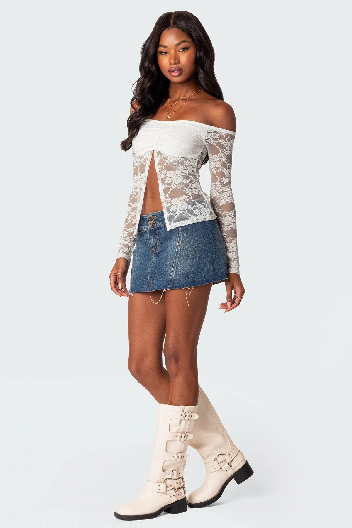 Donnie Washed Denim Mini Skirt - Image 5