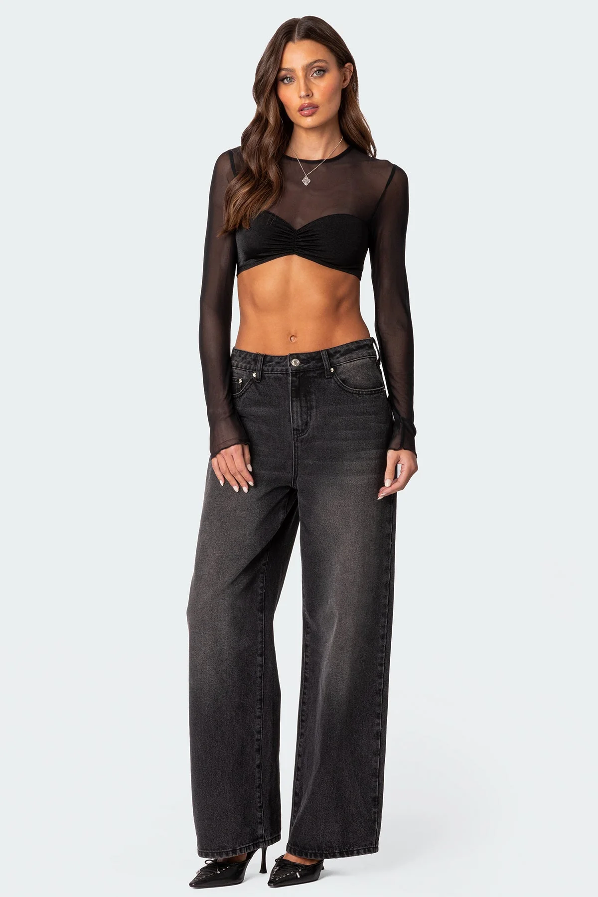 Night Out Sheer Crop Top - Image 2