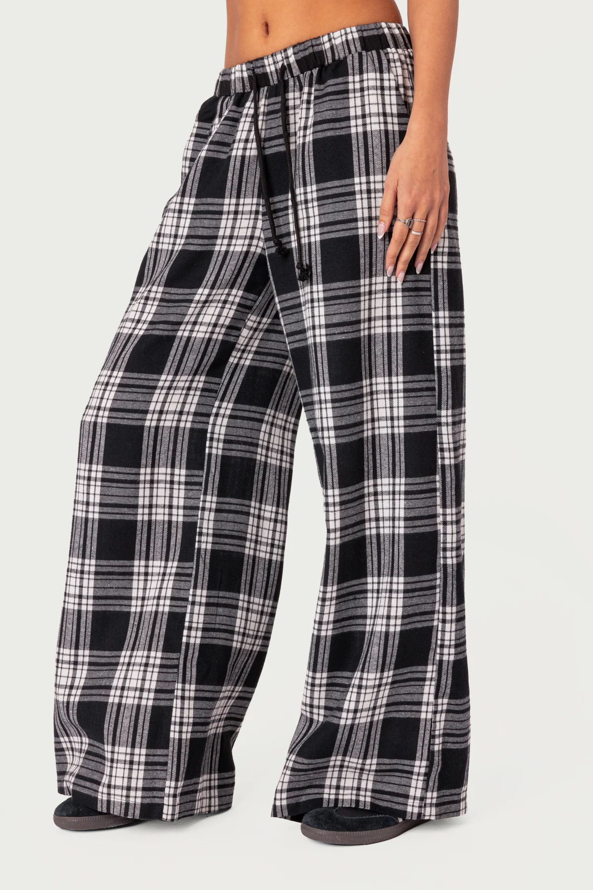 Lounge Around Plaid Wide Leg Trousers - Image 4