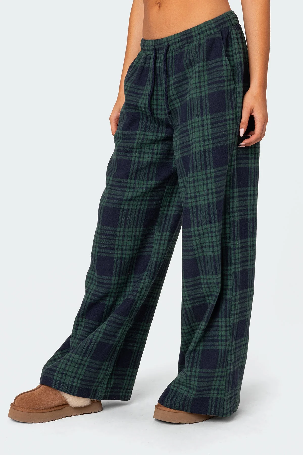 Lounge Around Plaid Wide Leg Trousers - Image 3