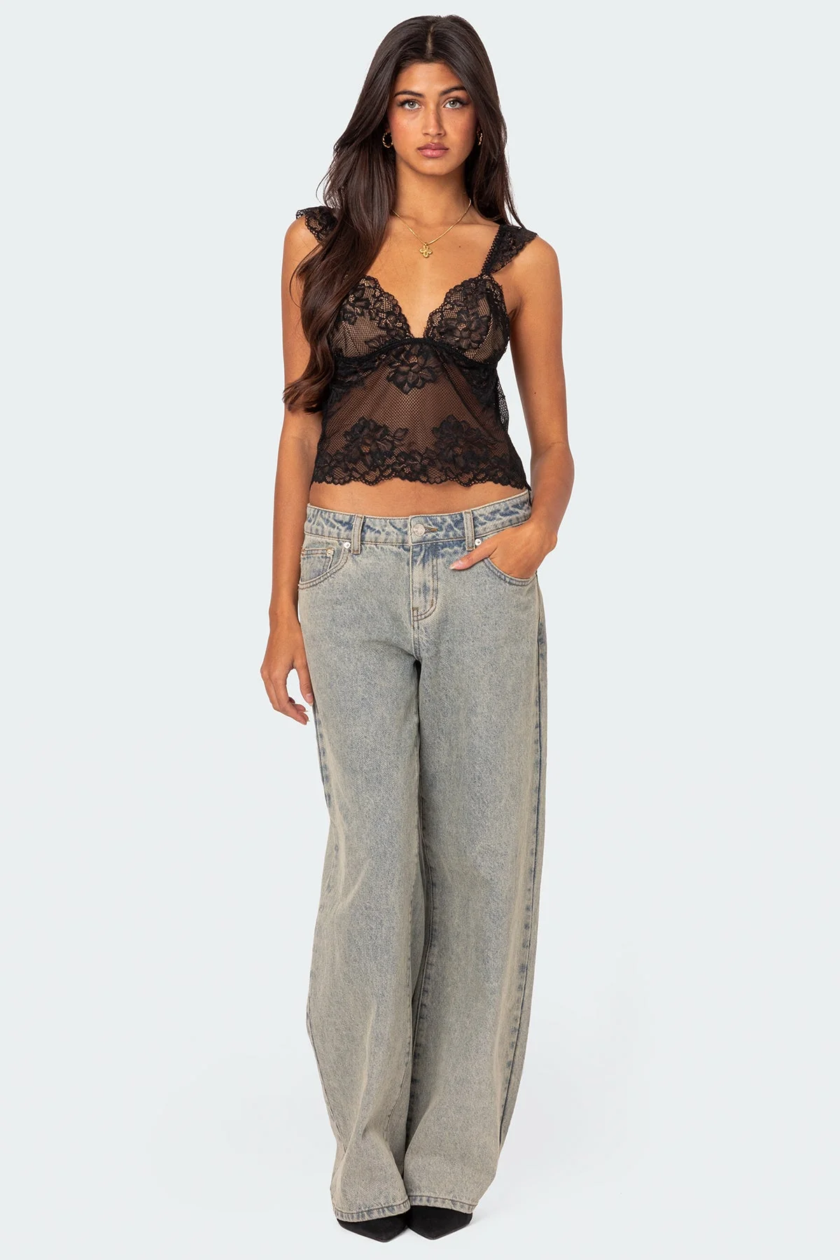 Jasmine Sheer Lace Top - Image 5