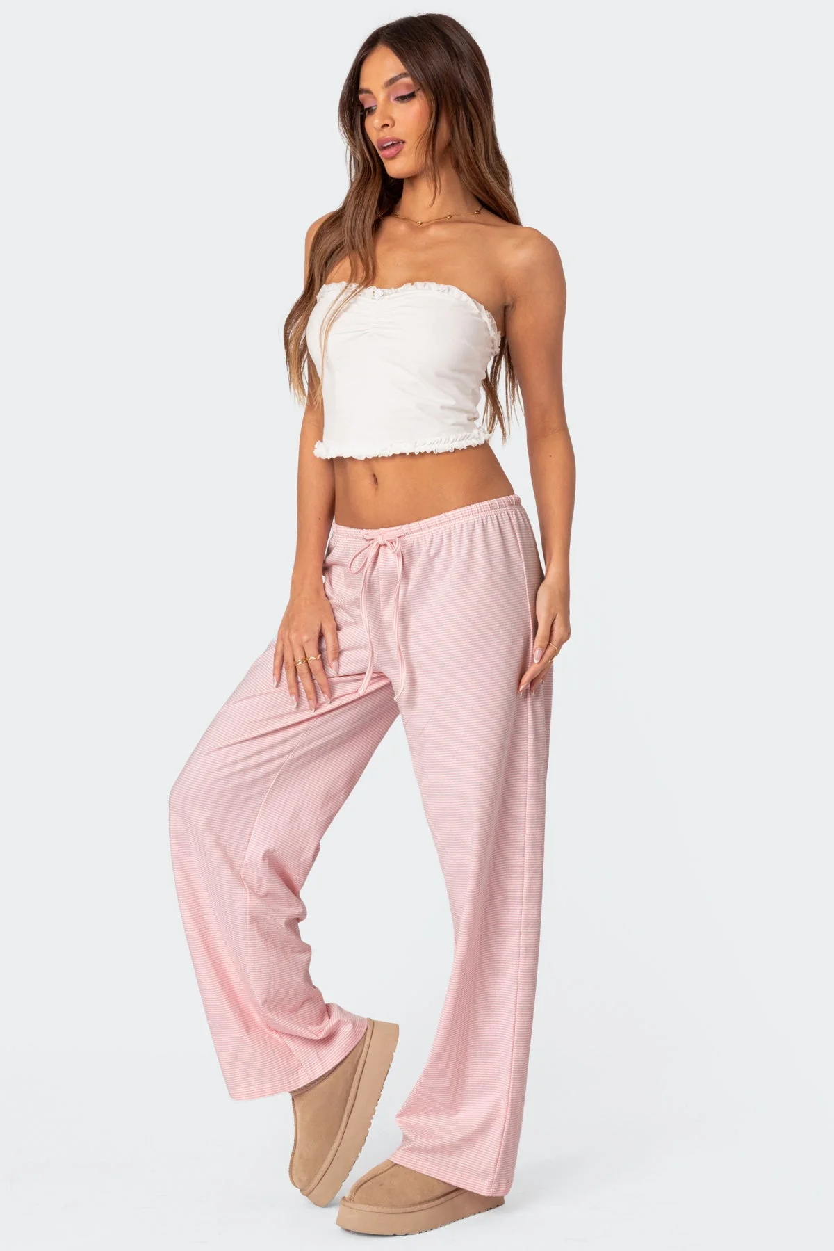 Olivia Striped Loose Fit Trousers - Image 3