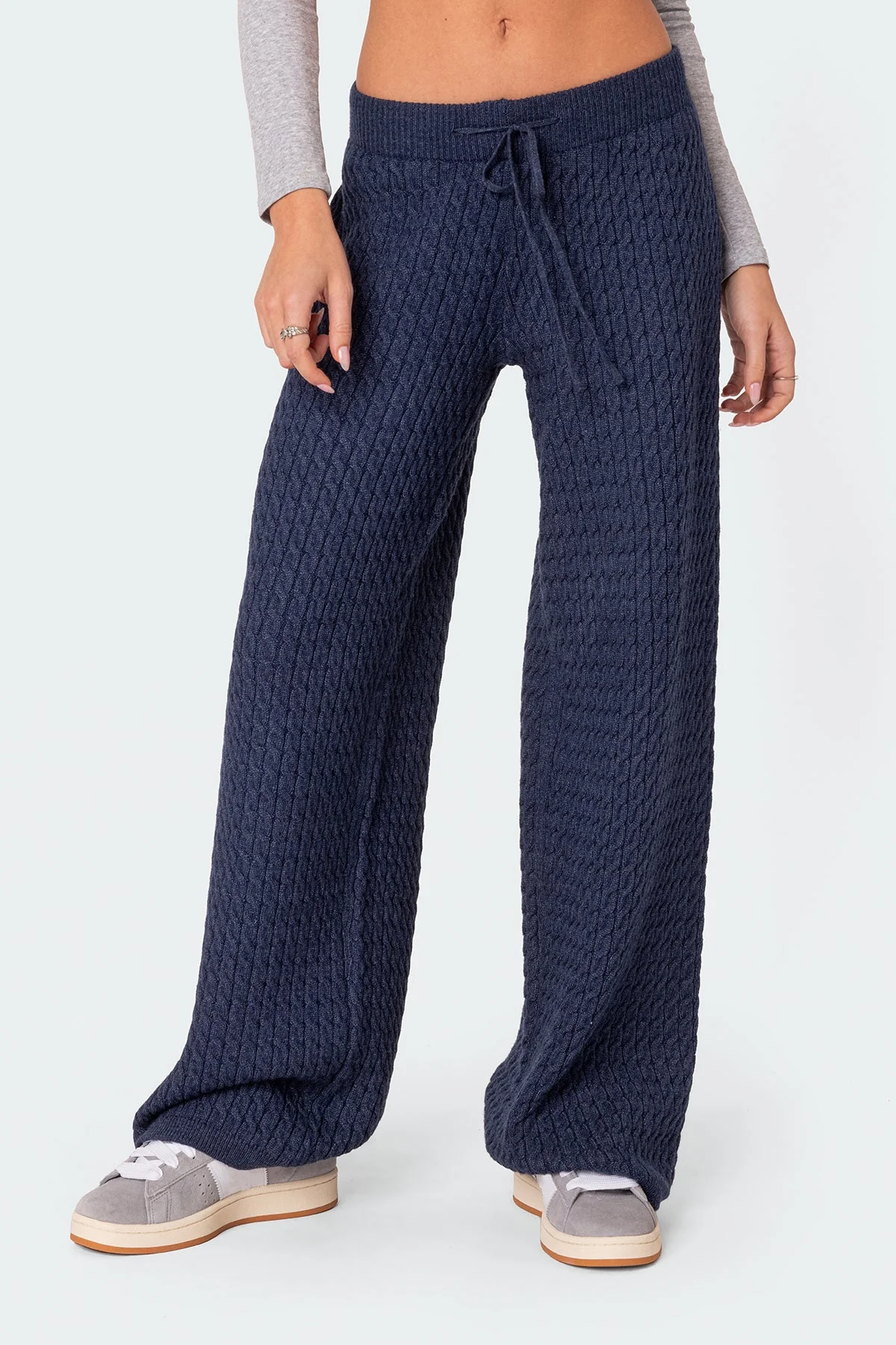 Portia Relaxed Cable Knit Trousers - Image 2
