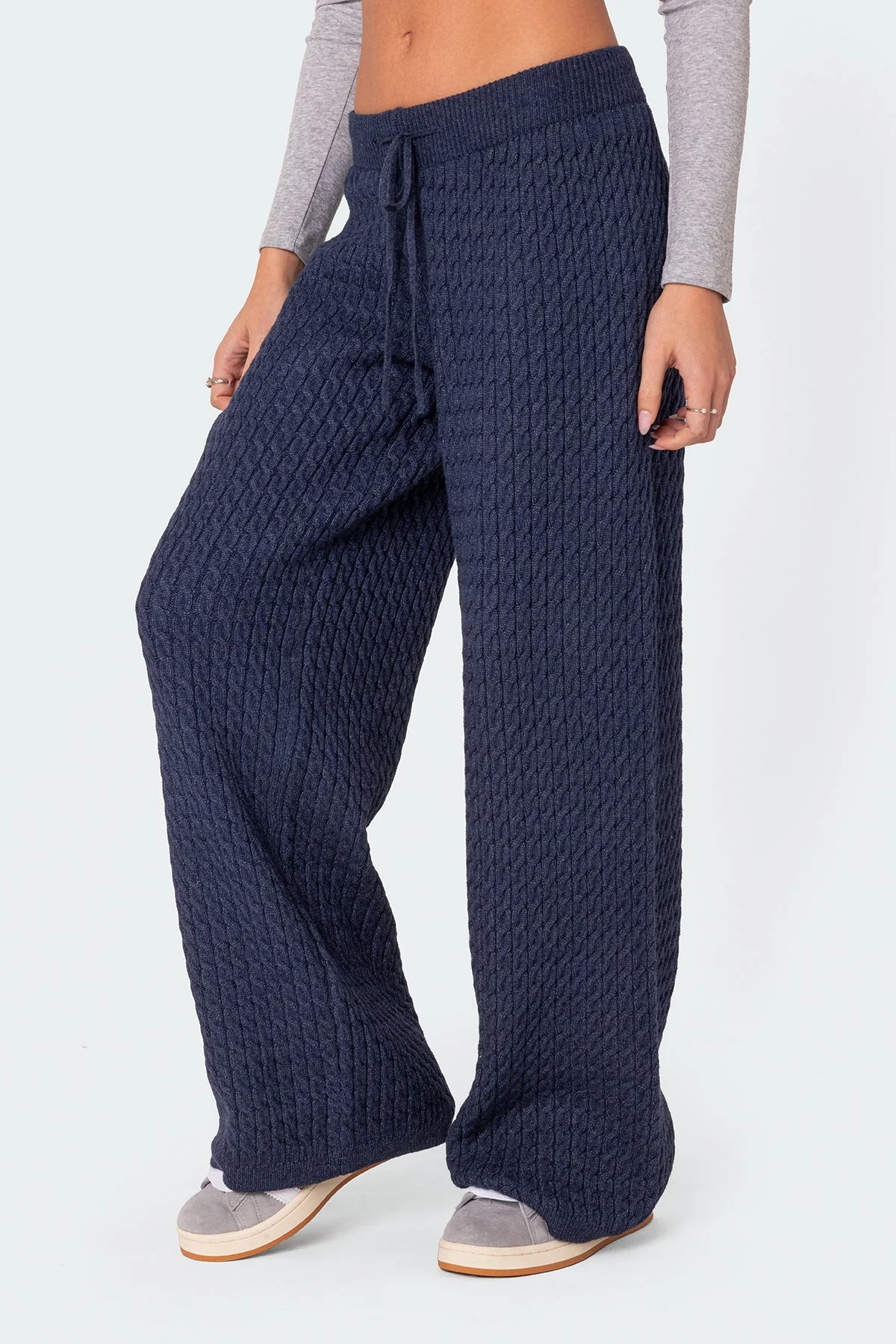 Portia Relaxed Cable Knit Trousers - Image 3