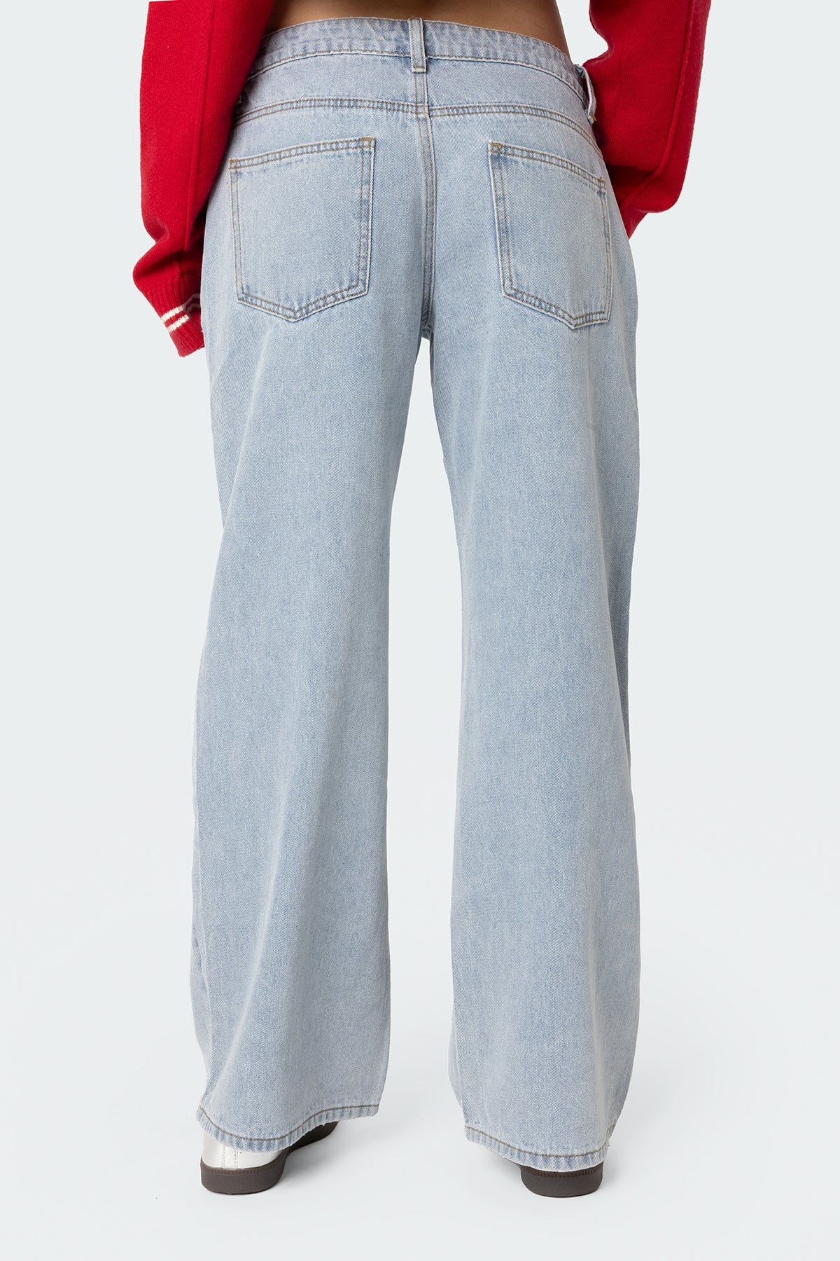 Petite Raelynn Washed Low Rise Baggy Jeans - Image 4