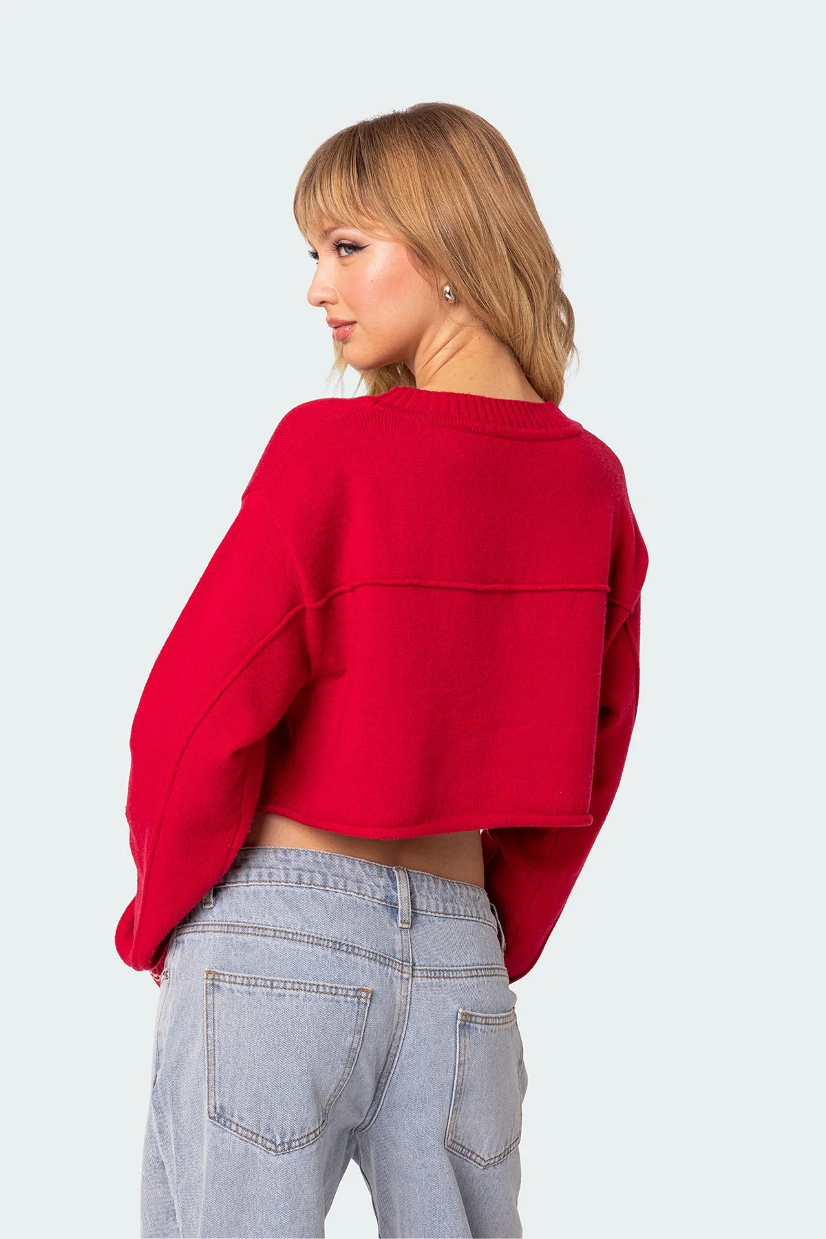 Varsity Cropped Sweater - Image 4