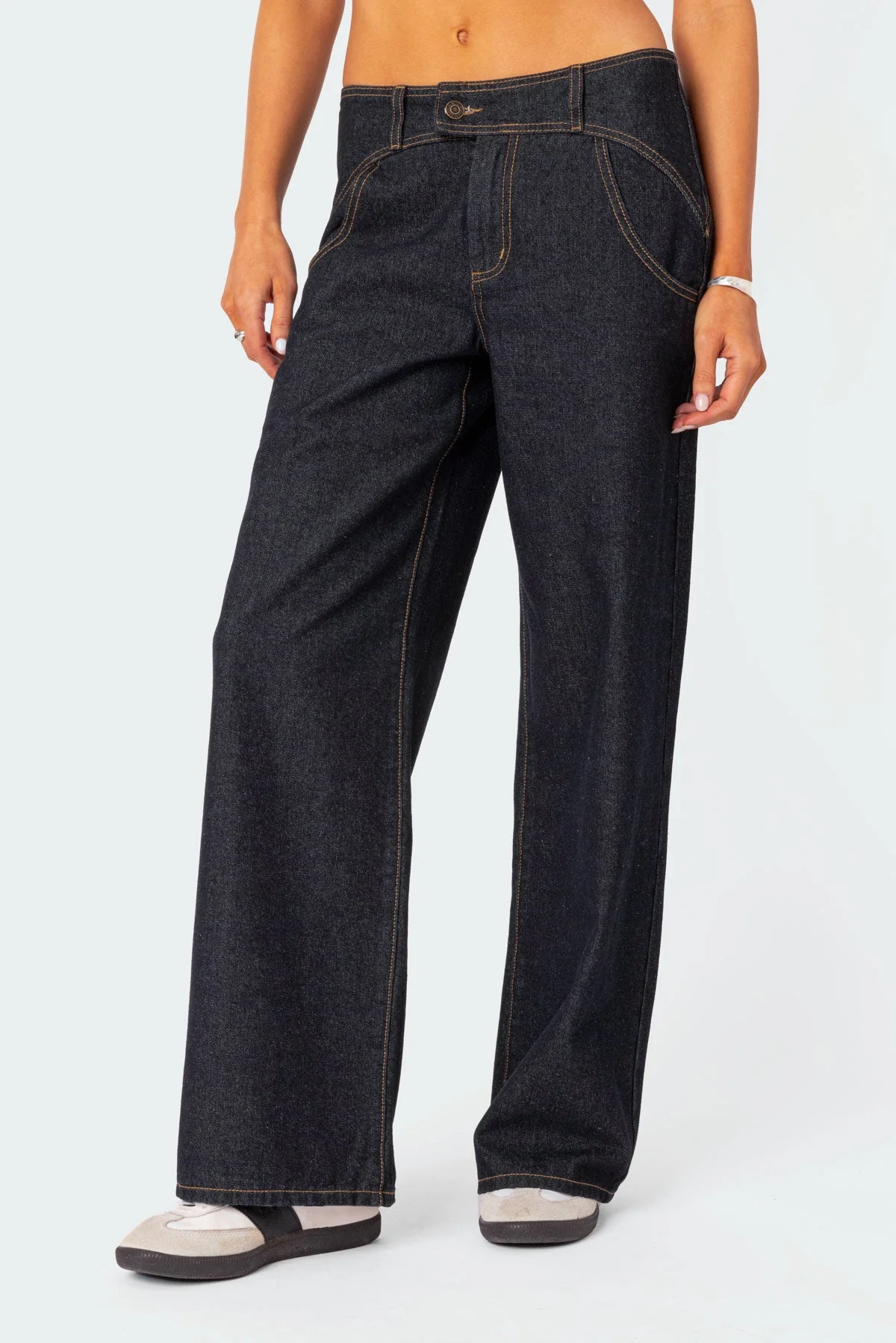 Western Low Rise Wide Leg Jeans - Image 3