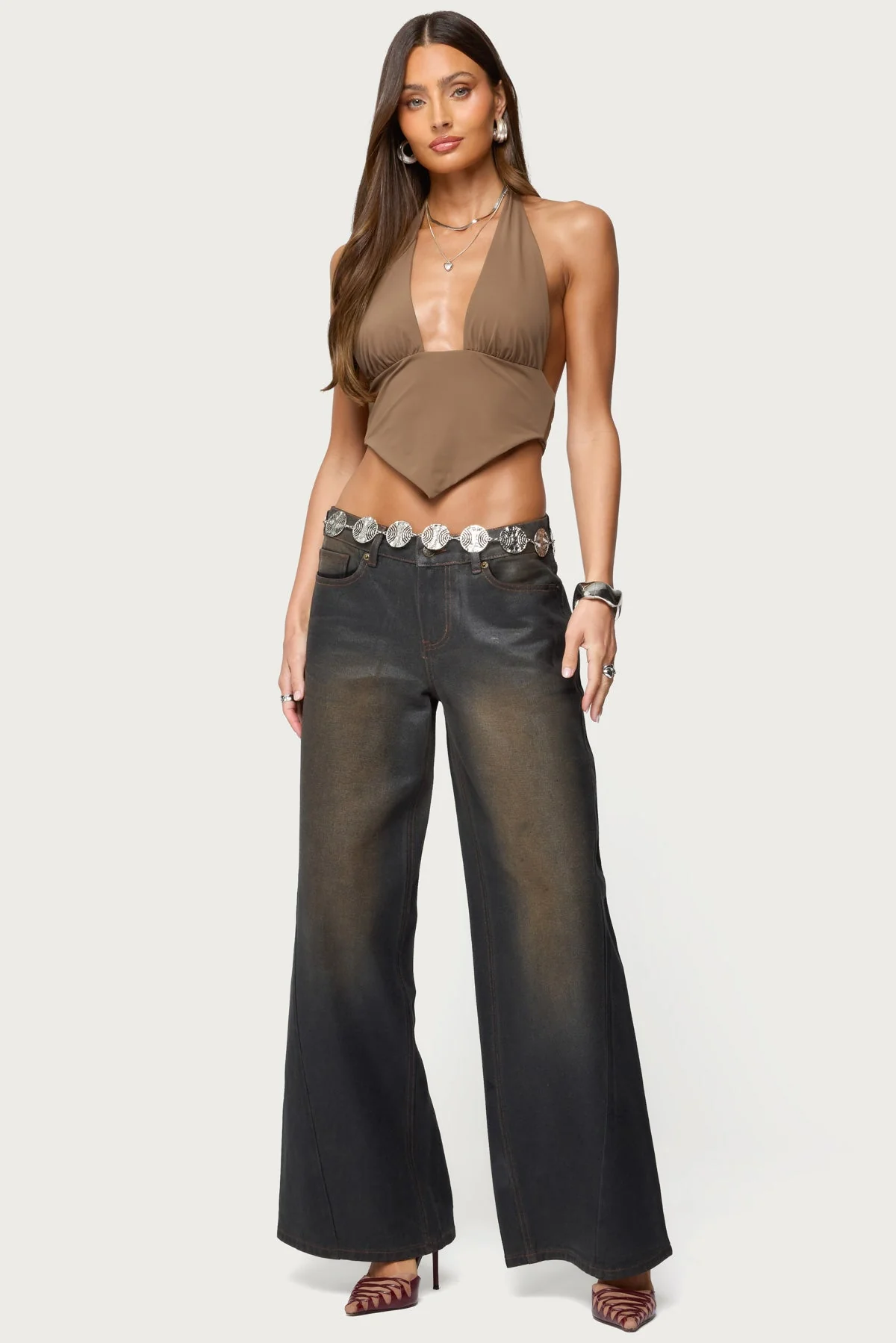 Open Back Triangle Halter Top - Image 6