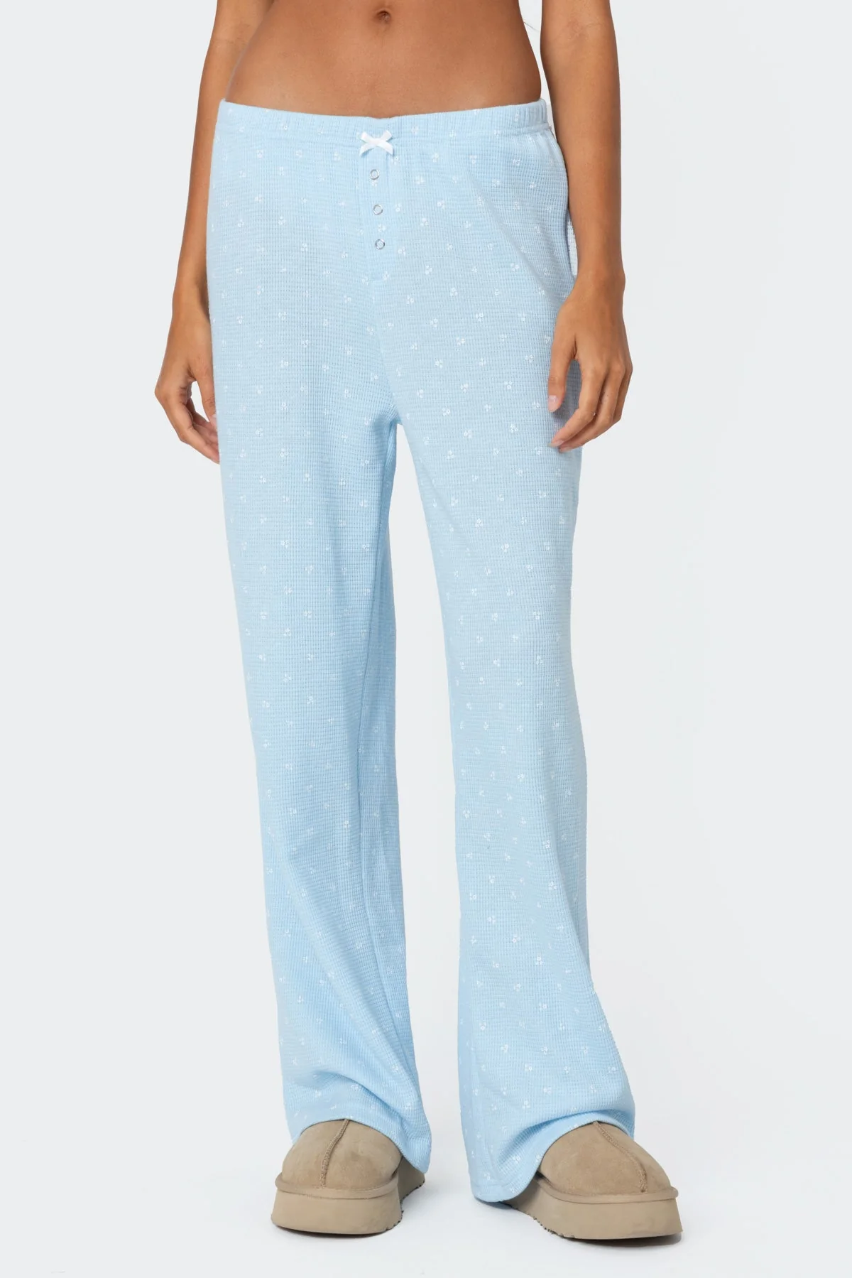 Petal Printed Waffle Trousers - Image 2