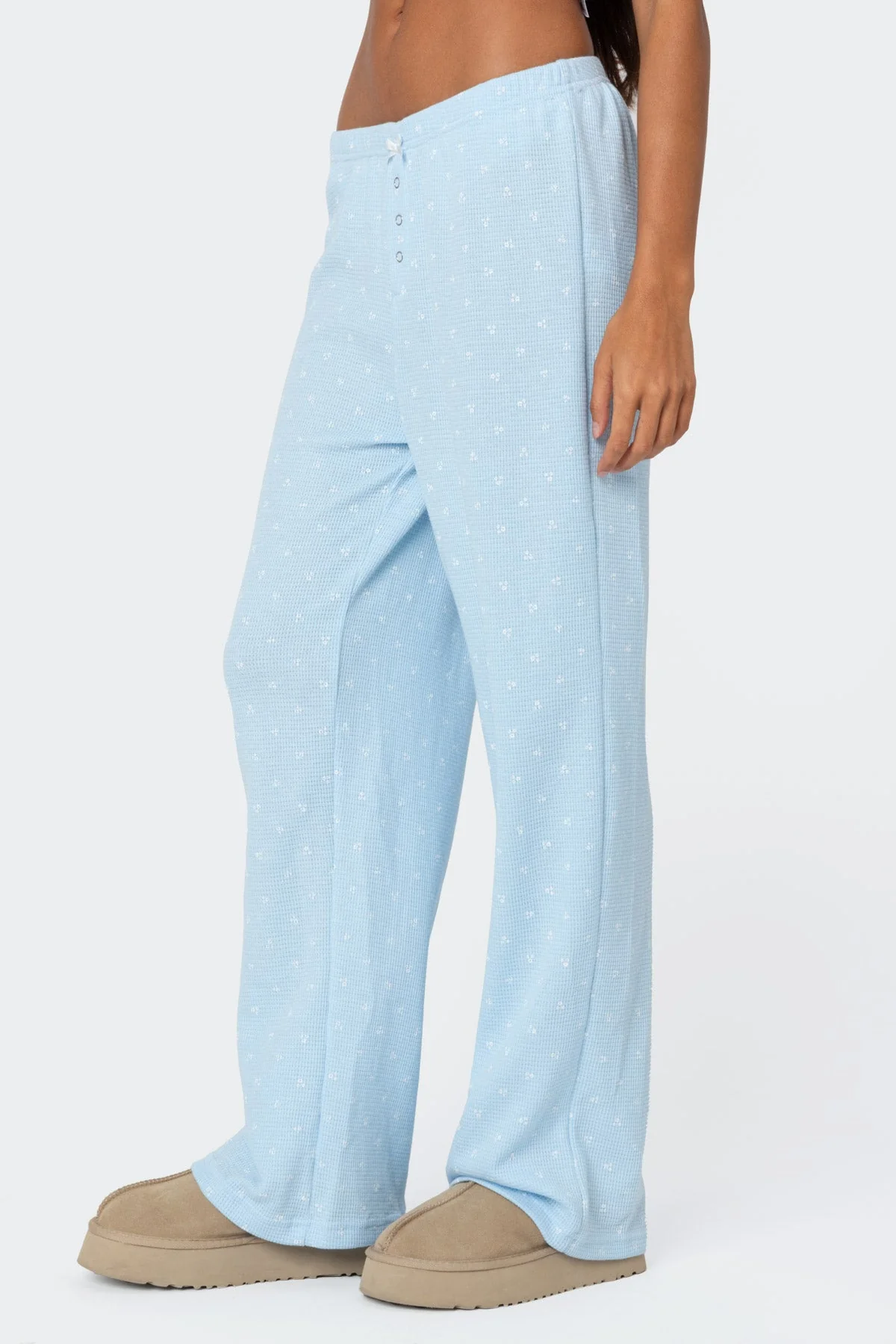 Petal Printed Waffle Trousers - Image 3